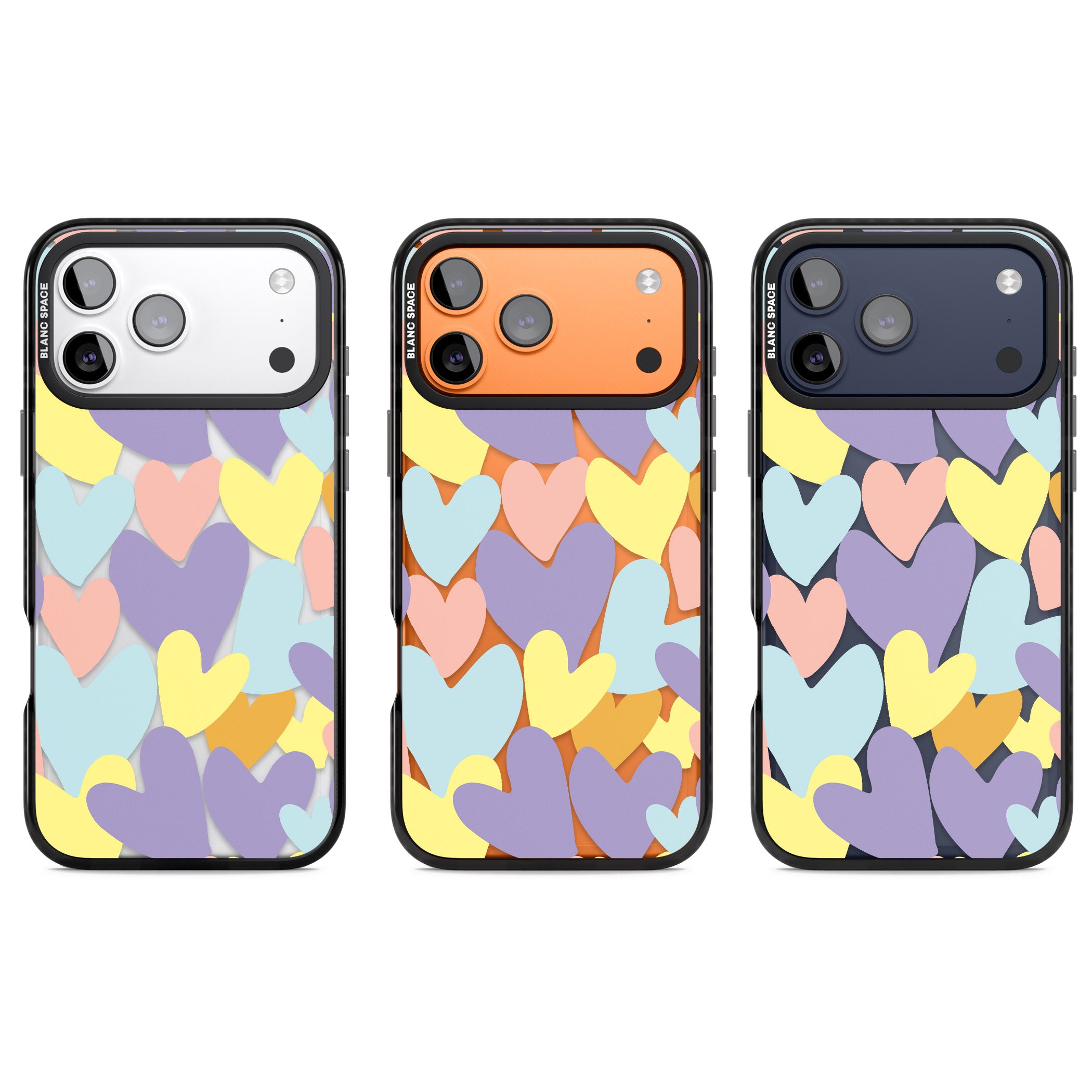 Pastel Hearts iPhone 17 Pro Impact Black Phone Case APT Impact Protection