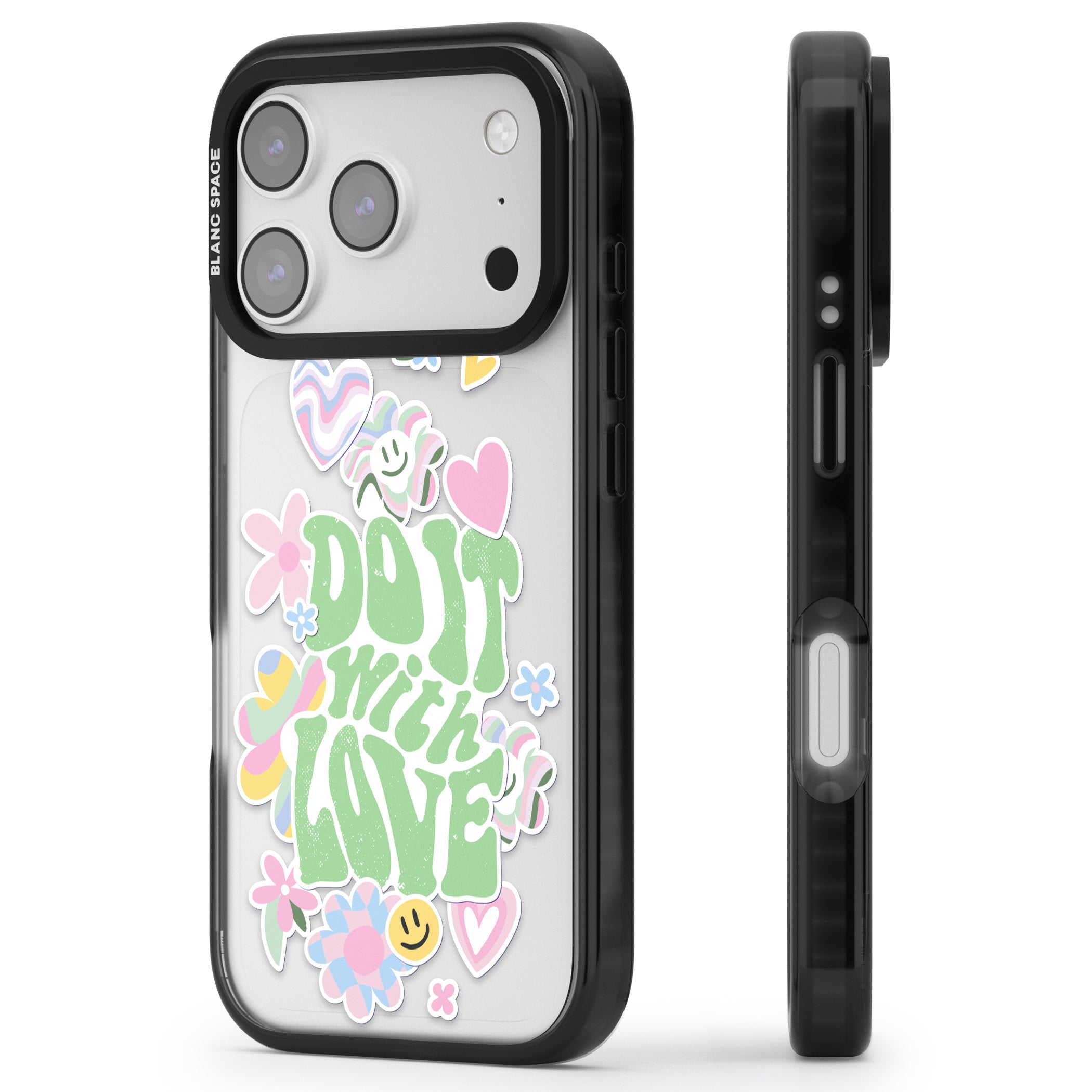 Do It With Love iPhone 17 Pro Max Impact Black Phone Case Side Profile