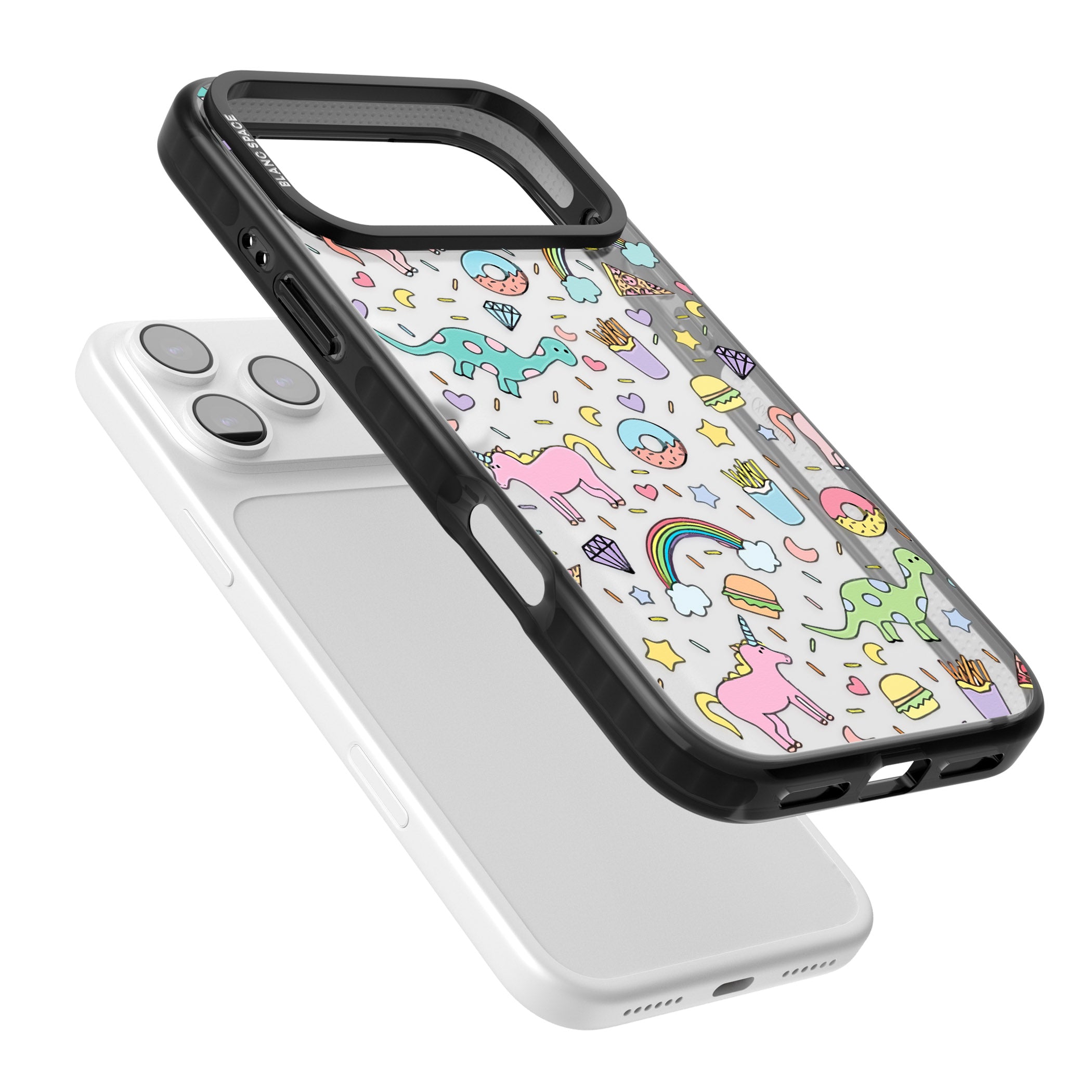 Cute Pattern iPhone 17 Pro Max Impact Black Phone Case Colours