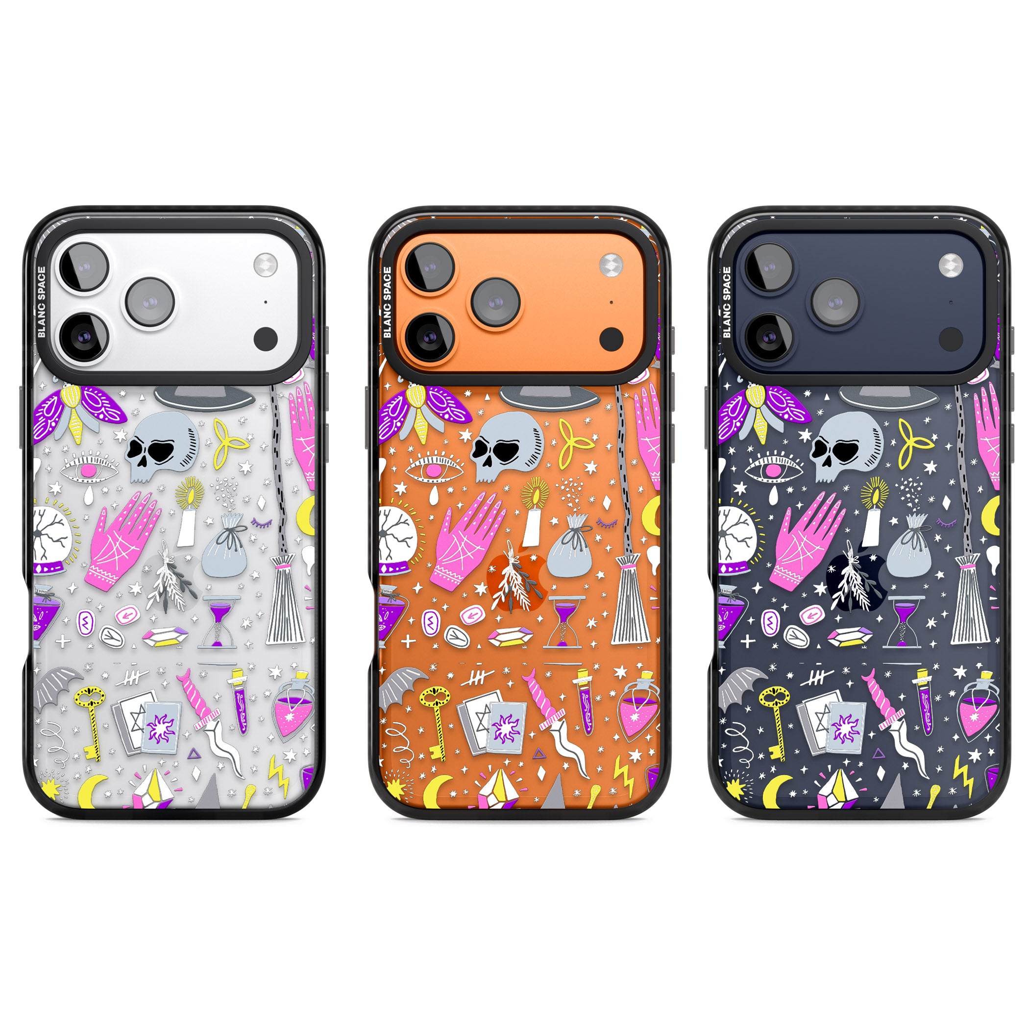 Black Magic Pattern iPhone 17 Pro Impact Black Phone Case APT Impact Protection