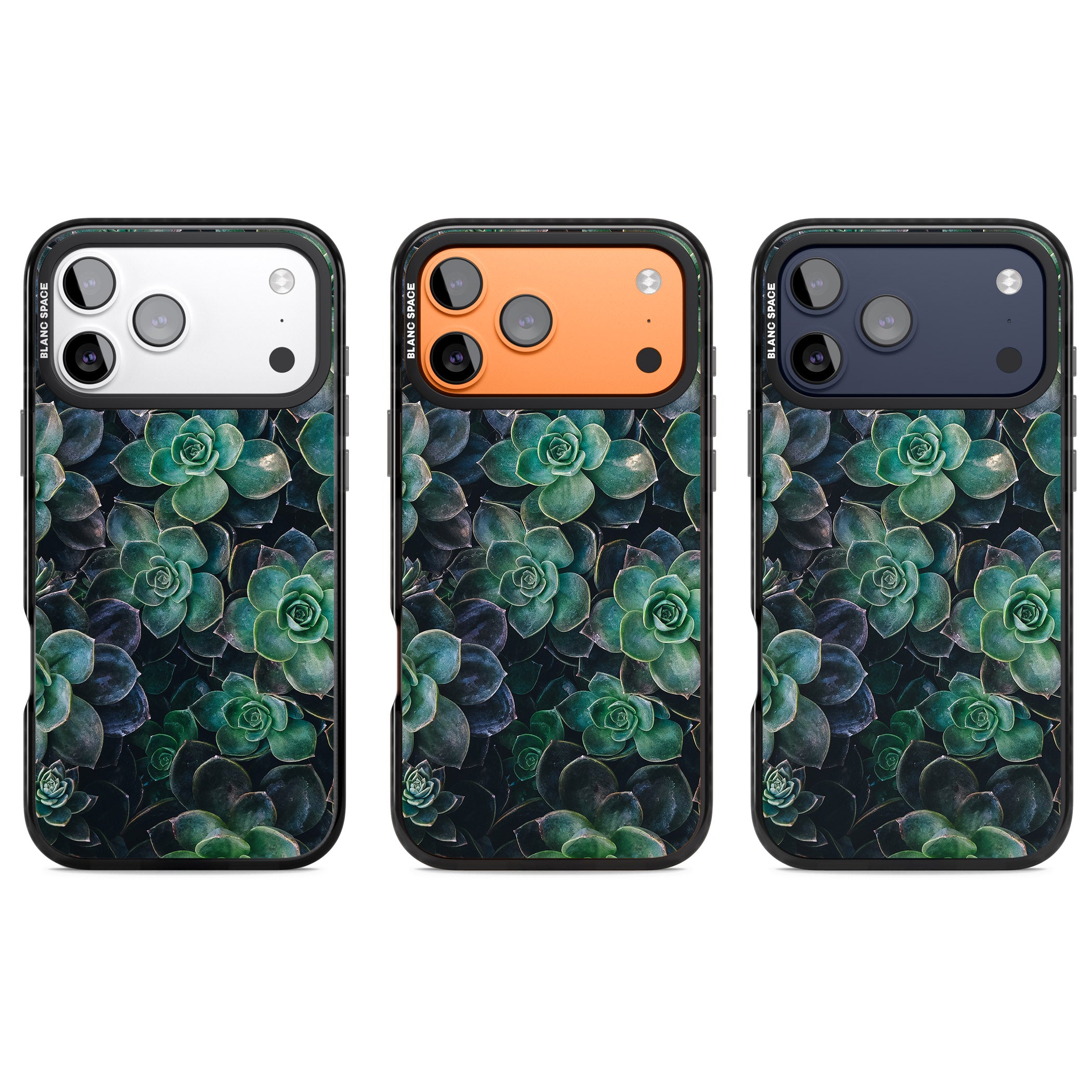 Succulent Bloom Botanical iPhone 17 Pro Impact Black Phone Case APT Impact Protection