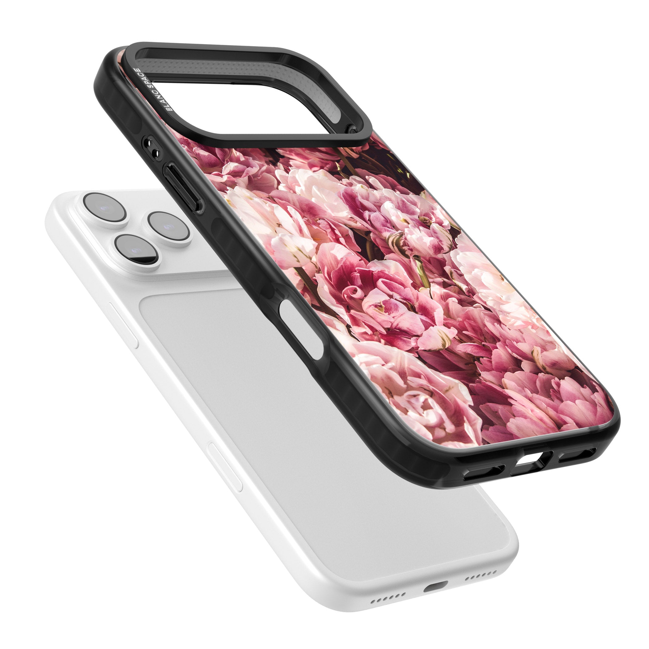 Petal Blush iPhone 17 Pro Max Impact Black Phone Case Colours