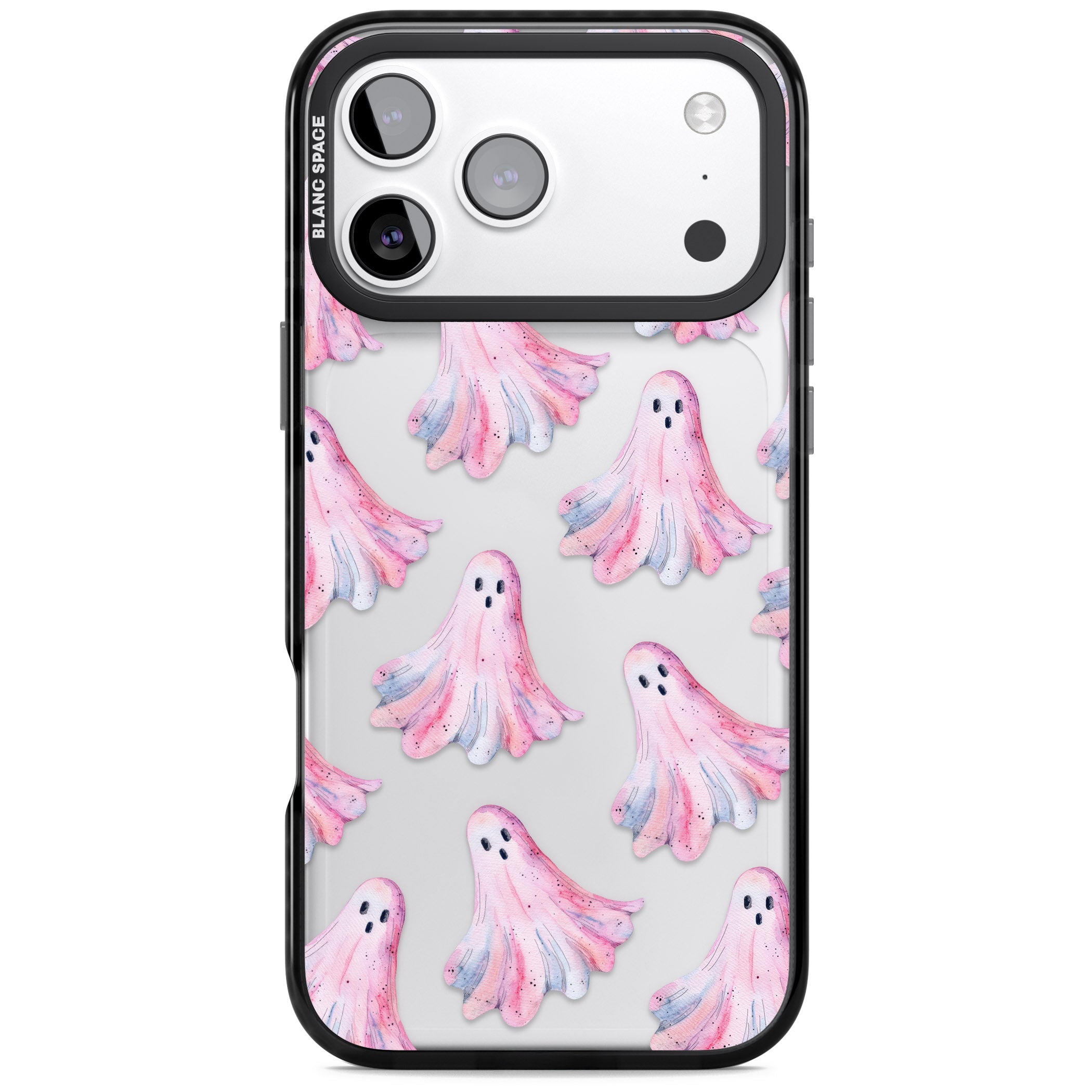 Pink Ghosts iPhone 17 Pro Max Impact Black Phone Case