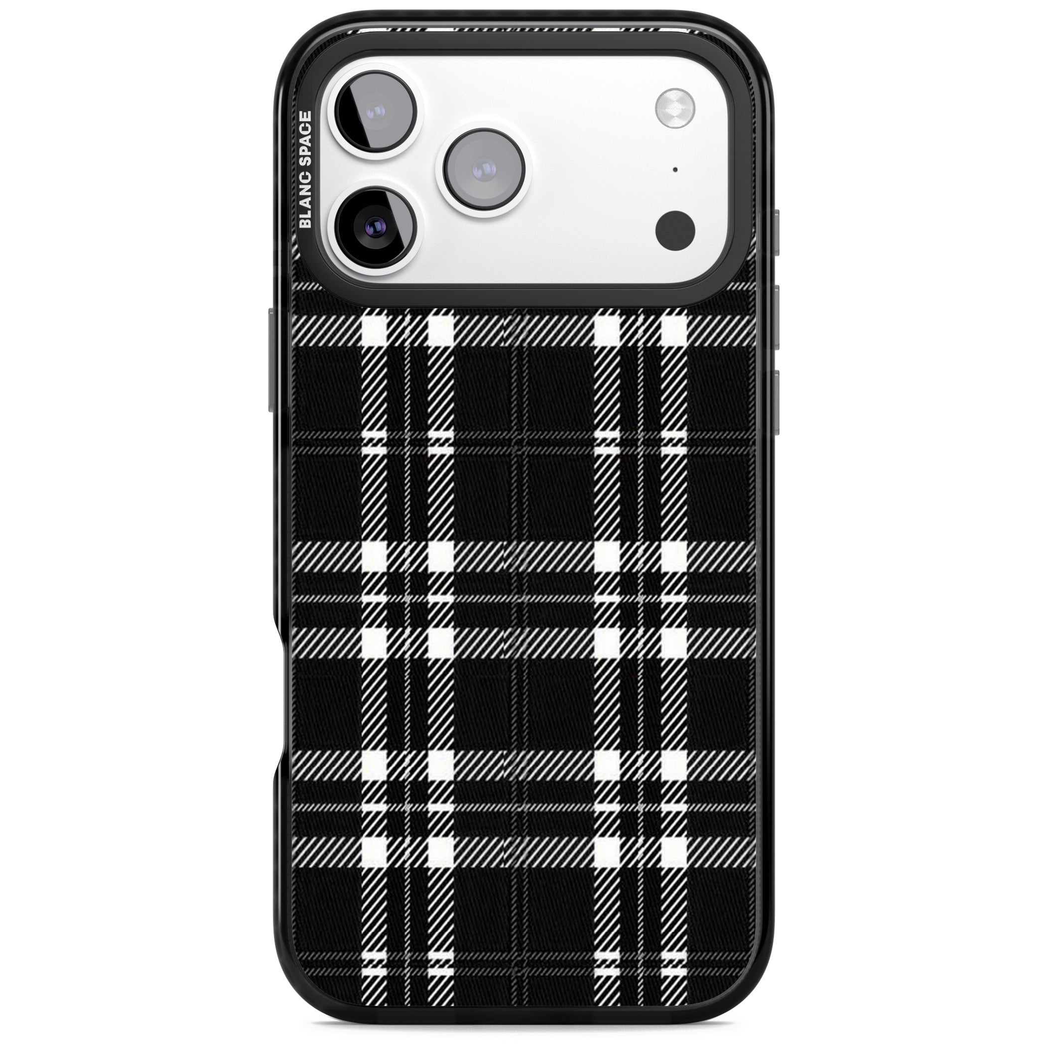 Divine Black Plaid iPhone 17 Pro Max Impact Black Phone Case