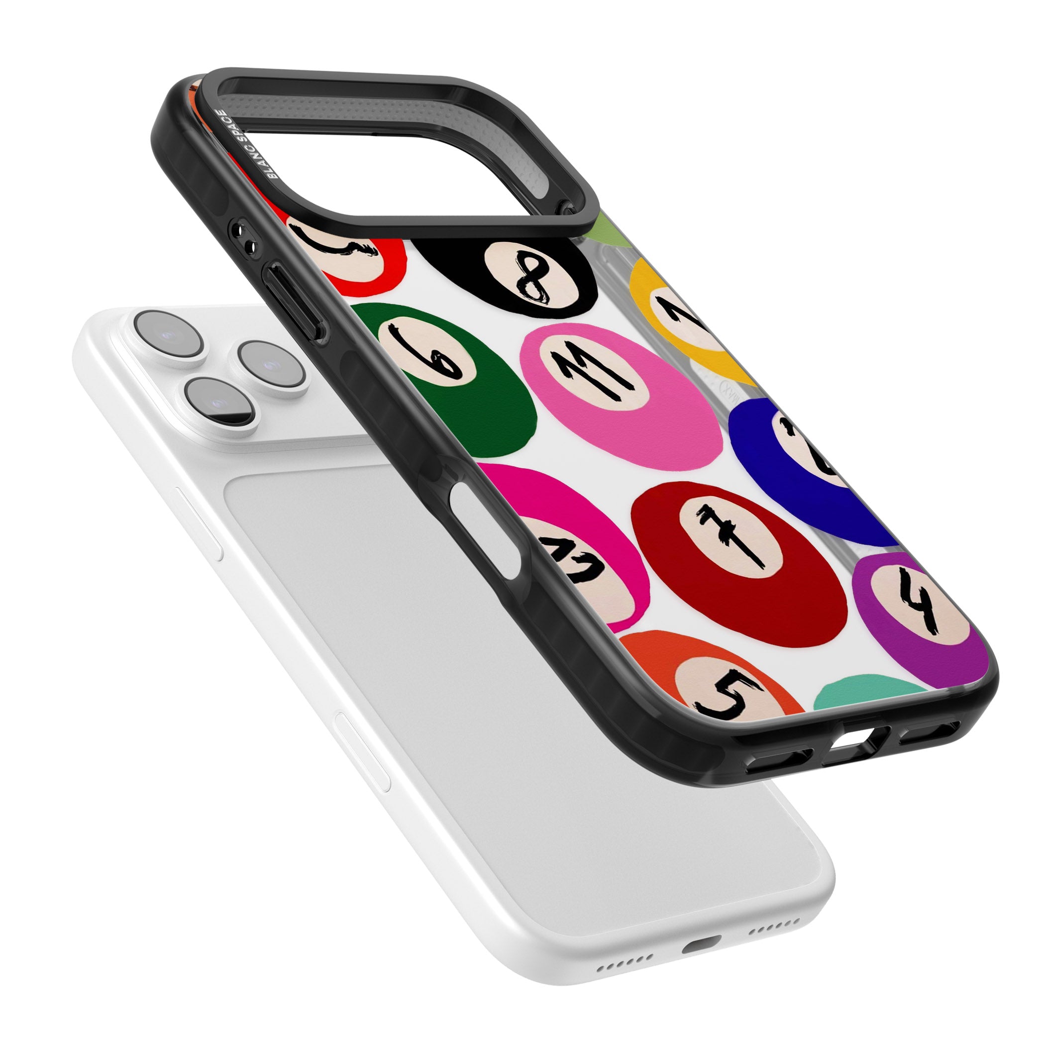 Pool Balls iPhone 17 Pro Max Impact Black Phone Case Colours