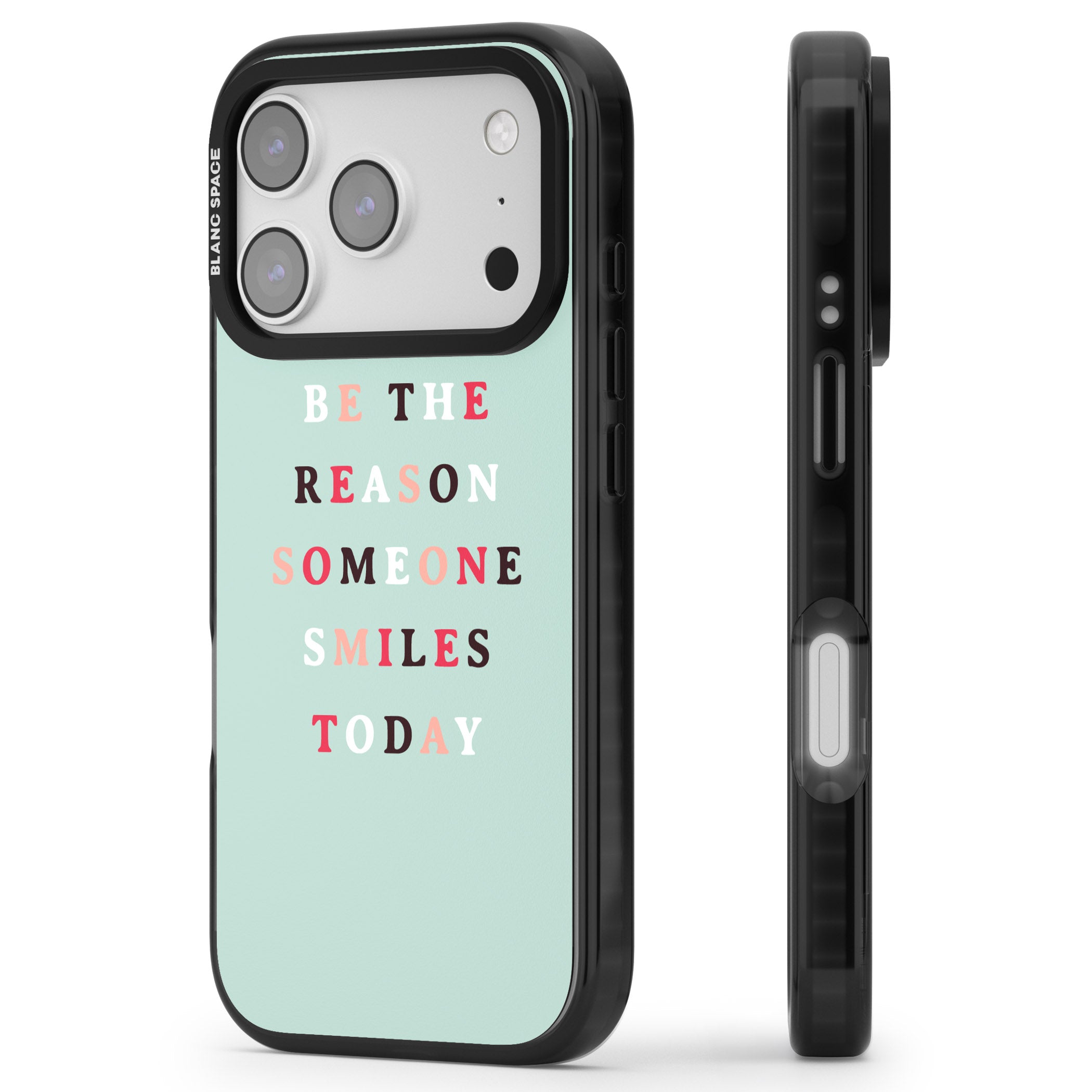 Be The Reason Quote iPhone 17 Pro Max Impact Black Phone Case Side Profile
