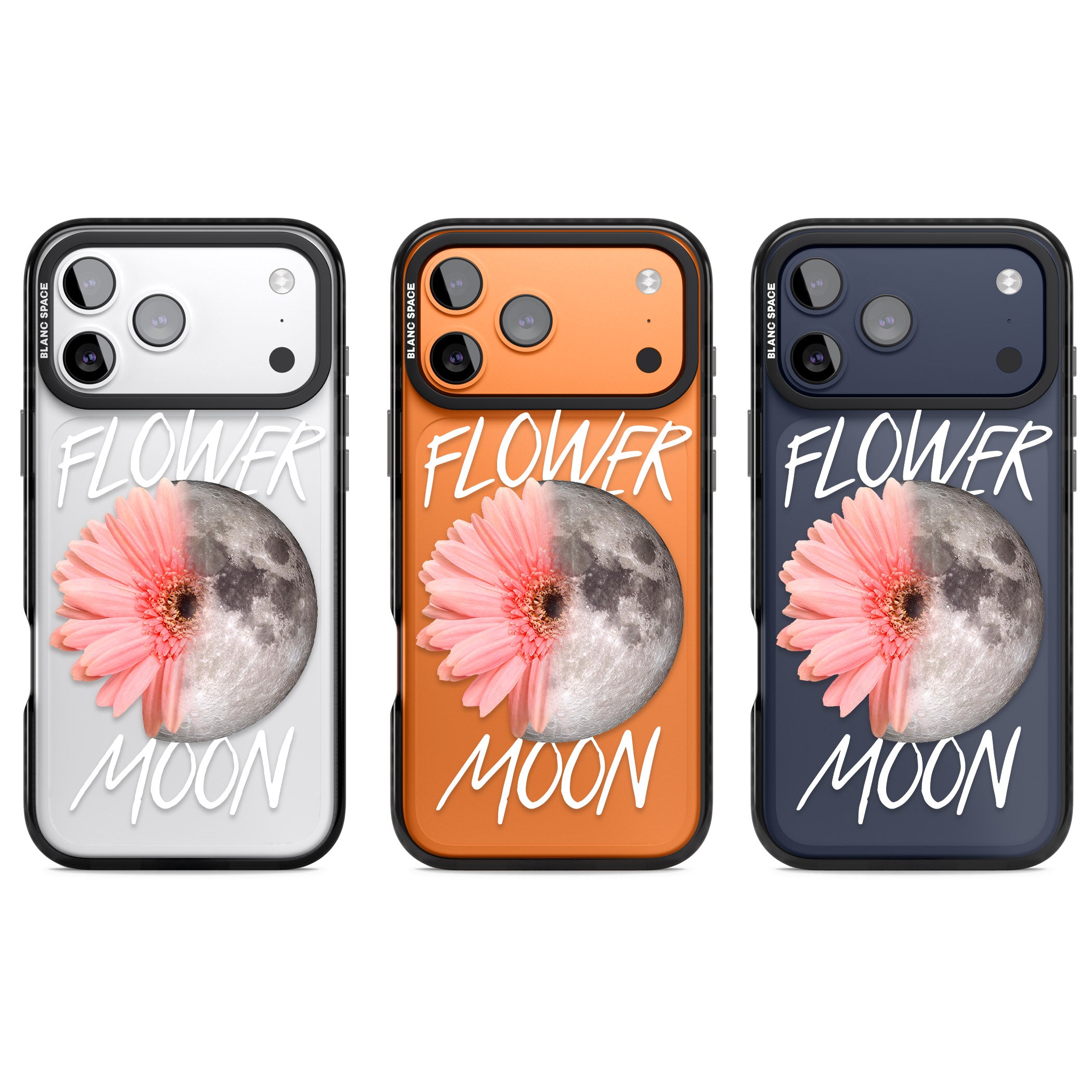 Flower Moon iPhone 17 Pro Impact Black Phone Case APT Impact Protection