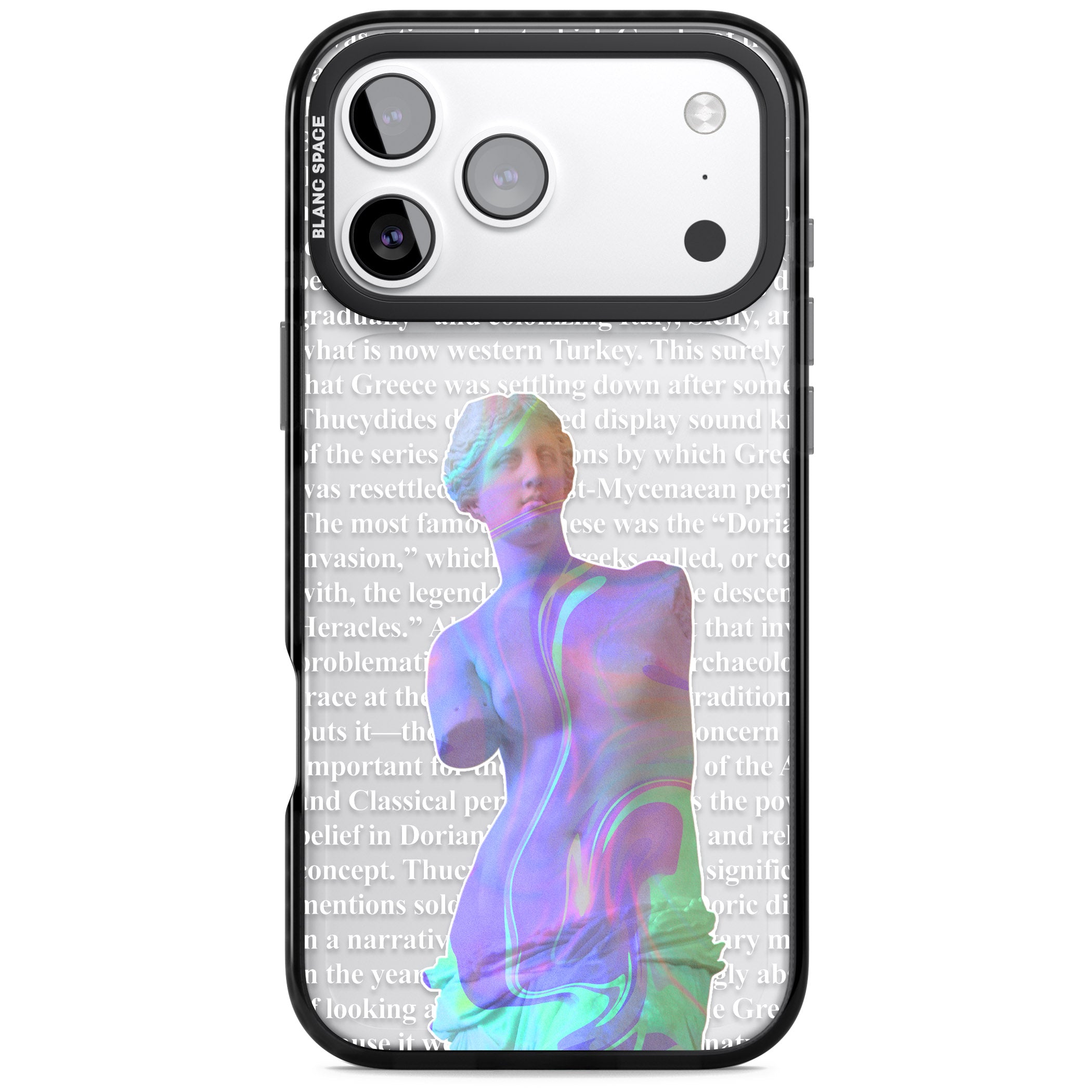 Iridescent De Milo iPhone 17 Pro Max Impact Black Phone Case