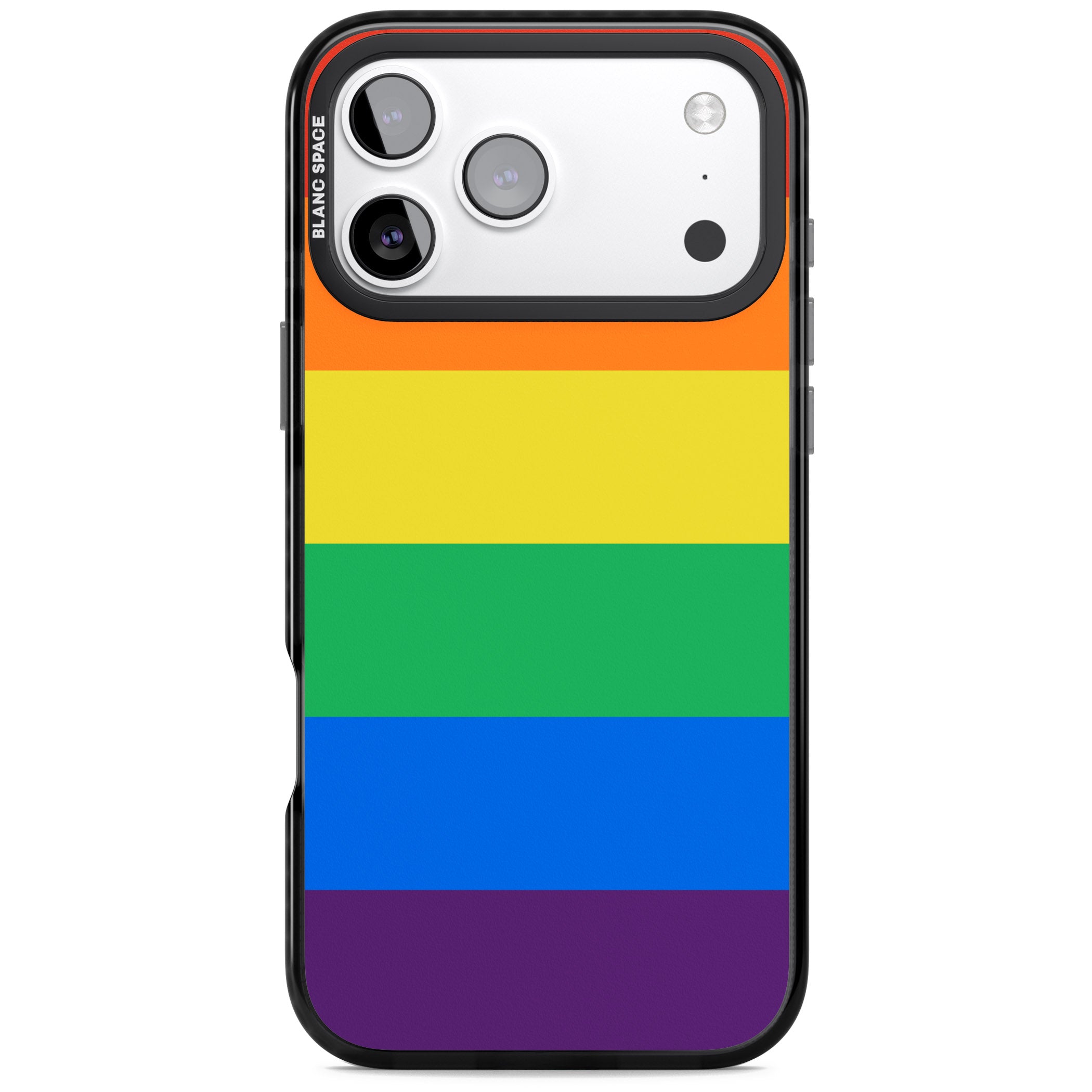 Rainbow Stripes iPhone 17 Pro Max Impact Black Phone Case