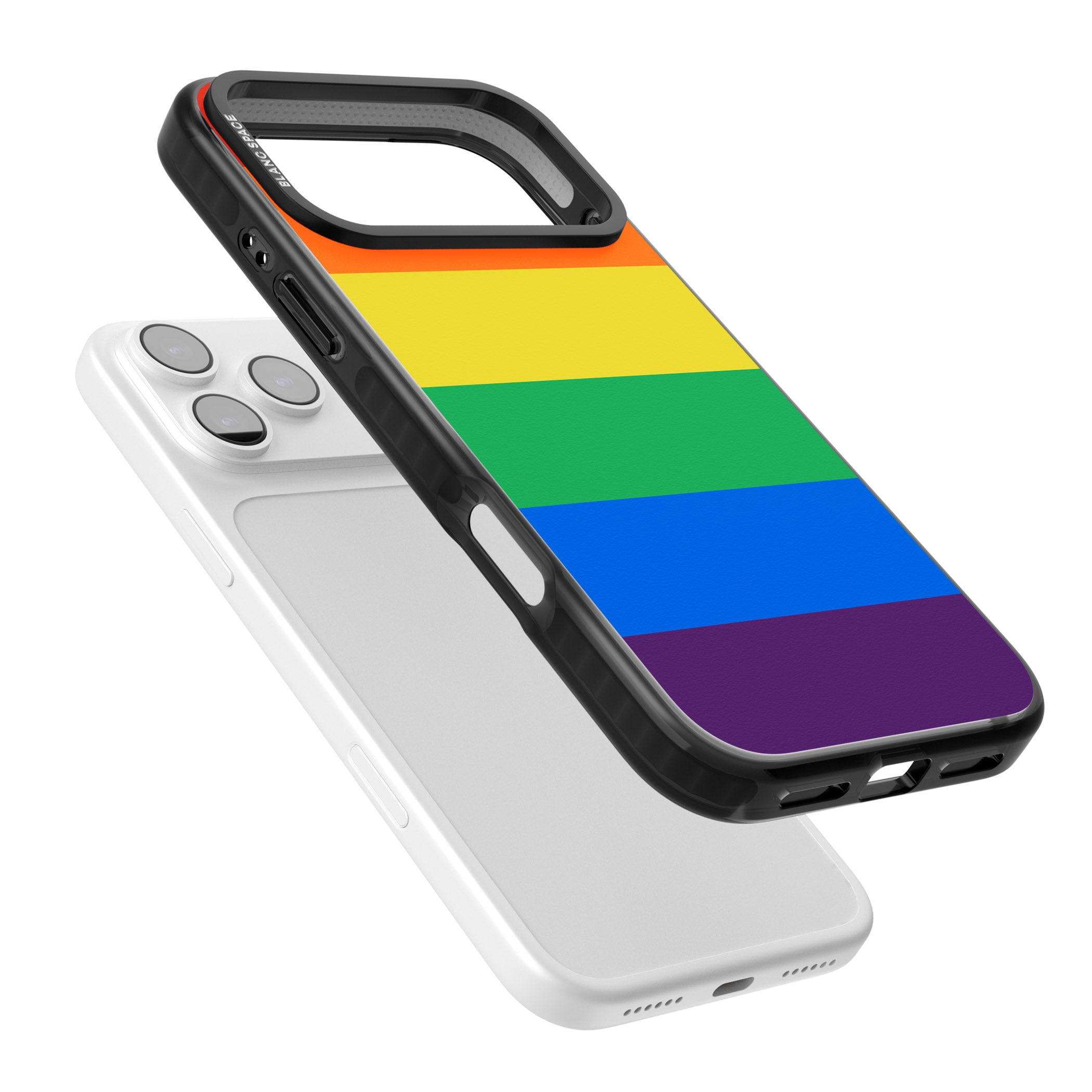 Rainbow Stripes iPhone 17 Pro Max Impact Black Phone Case Colours