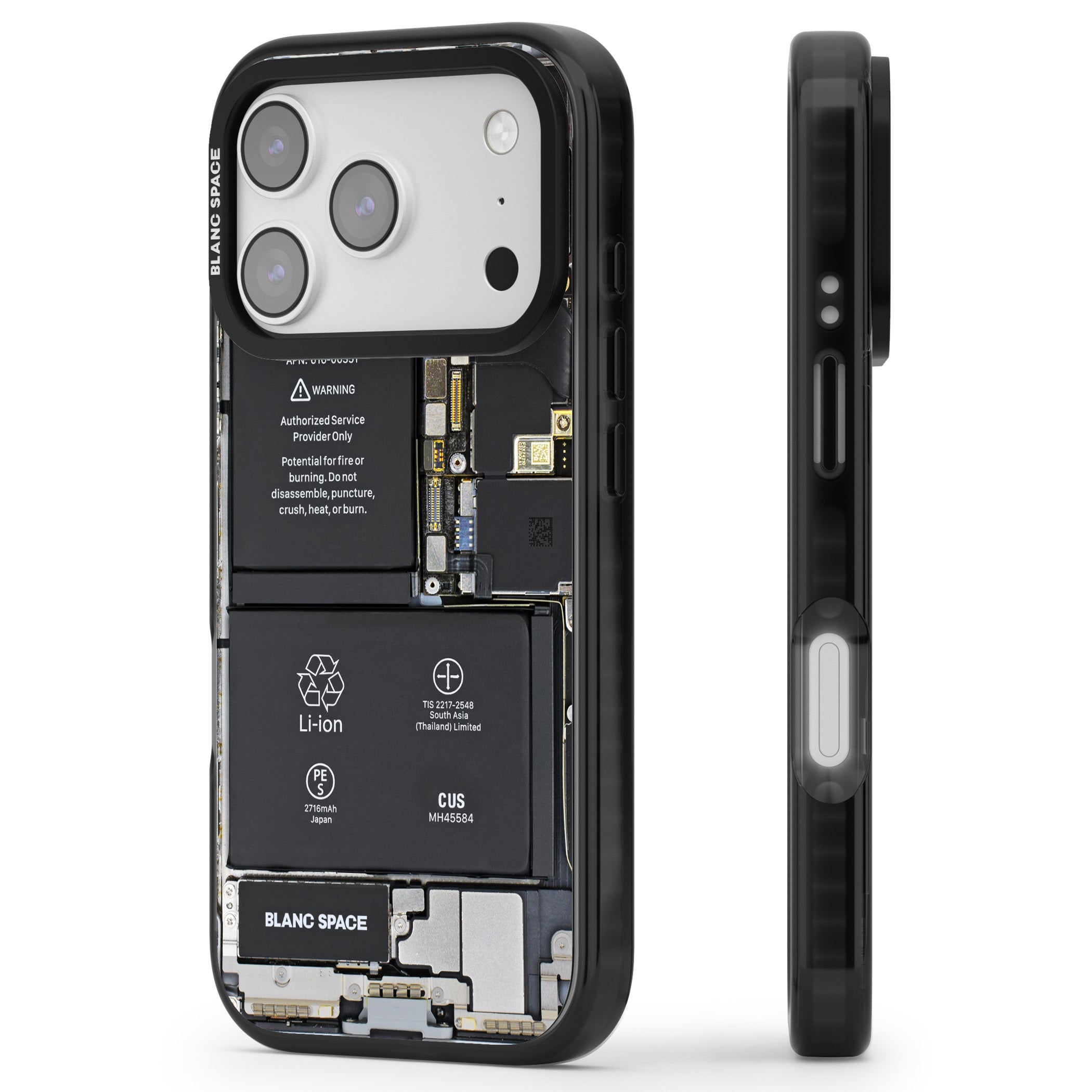 Circuit Board Standard iPhone 17 Pro Max Impact Black Phone Case Side Profile