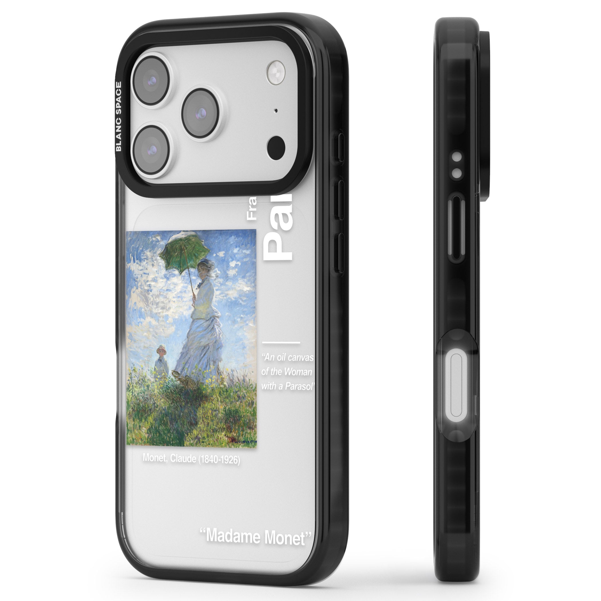 Madame Monet And Her Son iPhone 17 Pro Max Impact Black Phone Case Side Profile