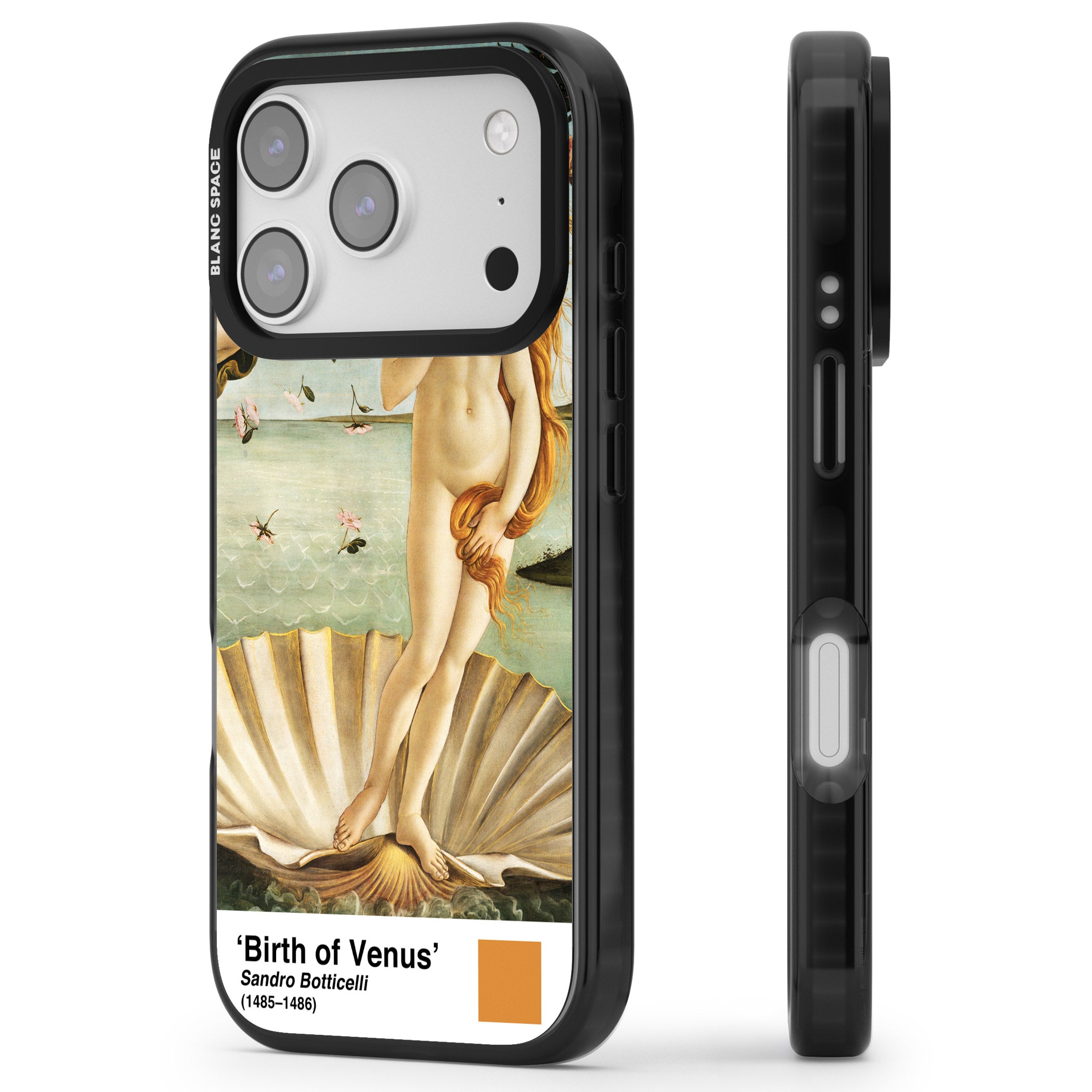 The Birth Of Venus iPhone 17 Pro Max Impact Black Phone Case Side Profile