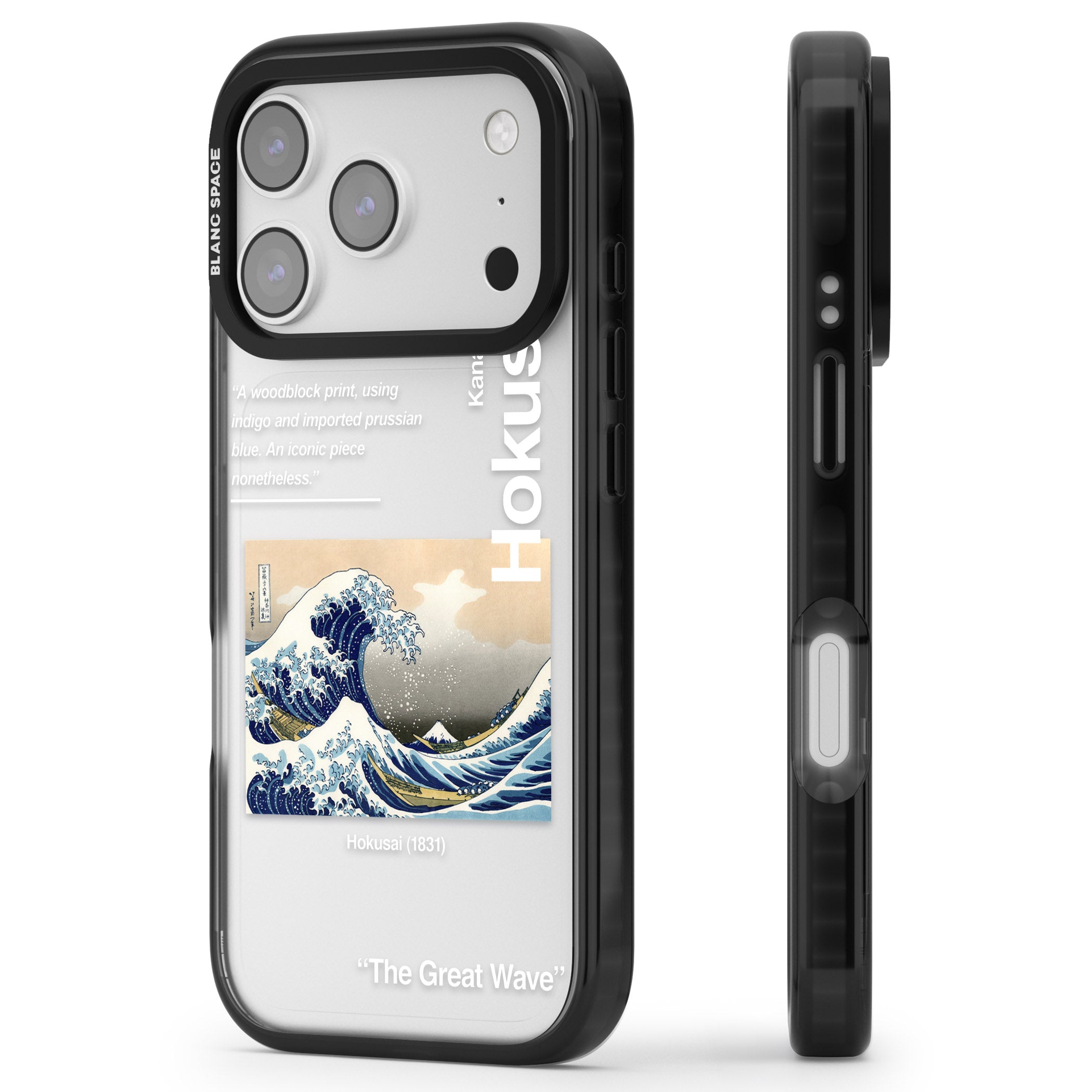 The Great Wave iPhone 17 Pro Max Impact Black Phone Case Side Profile
