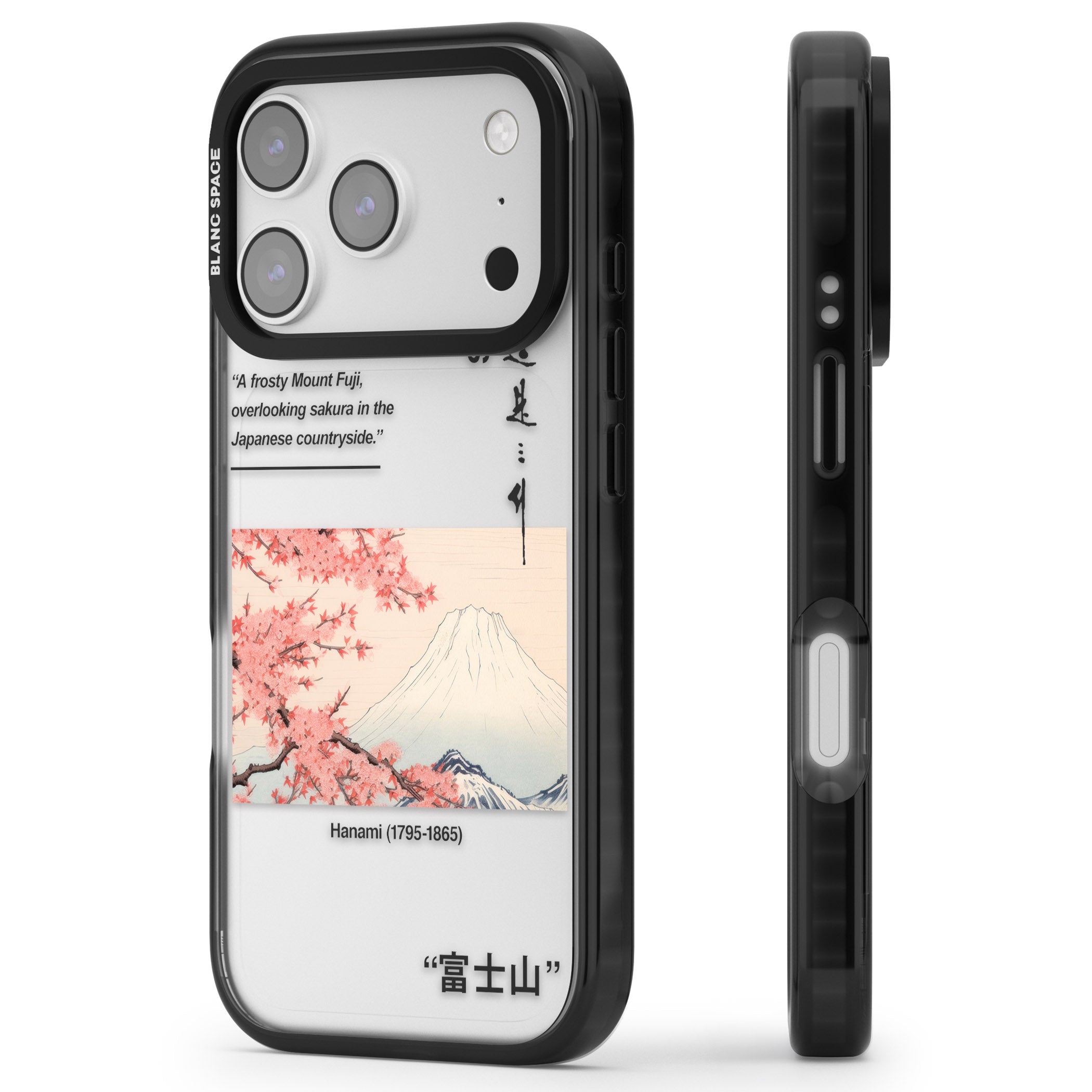 Hanami iPhone 17 Pro Max Impact Black Phone Case Side Profile