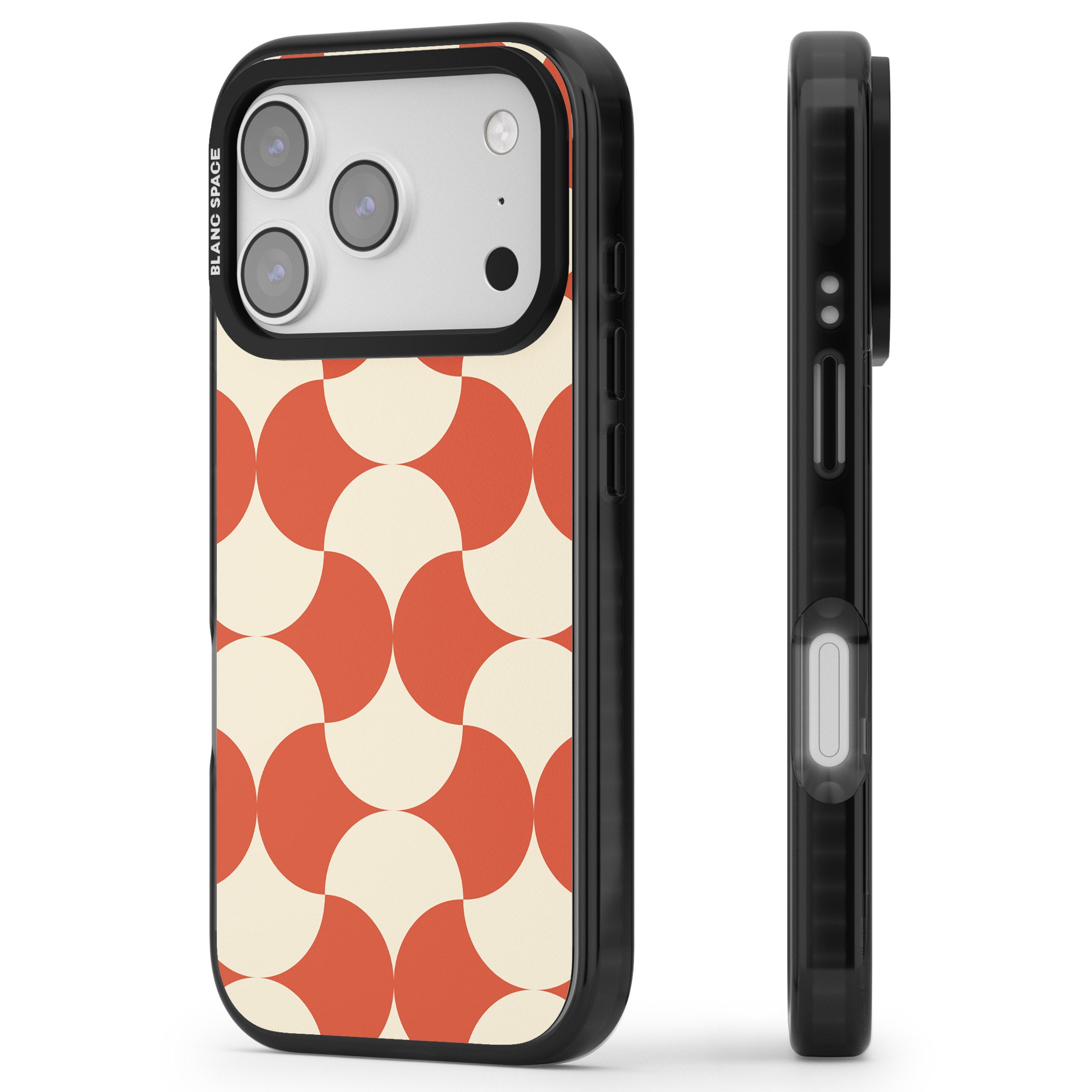 Abstract Retro Shapes iPhone 17 Pro Max Impact Black Phone Case Side Profile