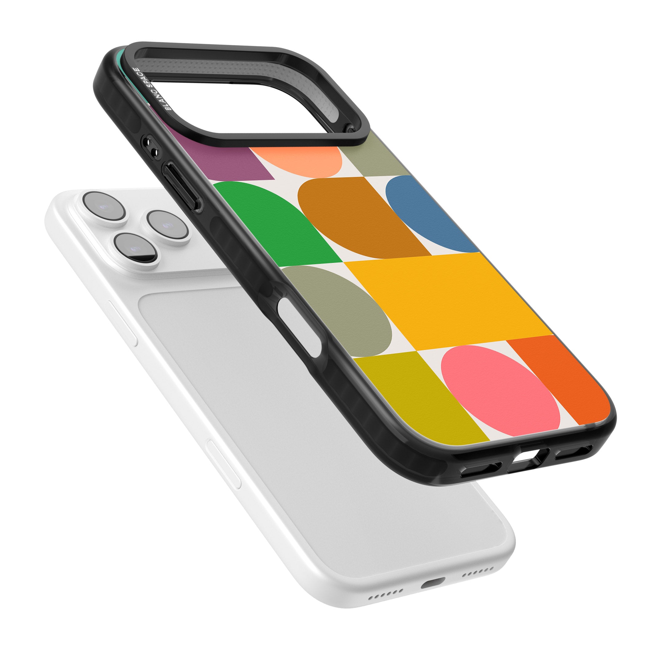 Retro Colorful Shapes iPhone 17 Pro Max Impact Black Phone Case Colours