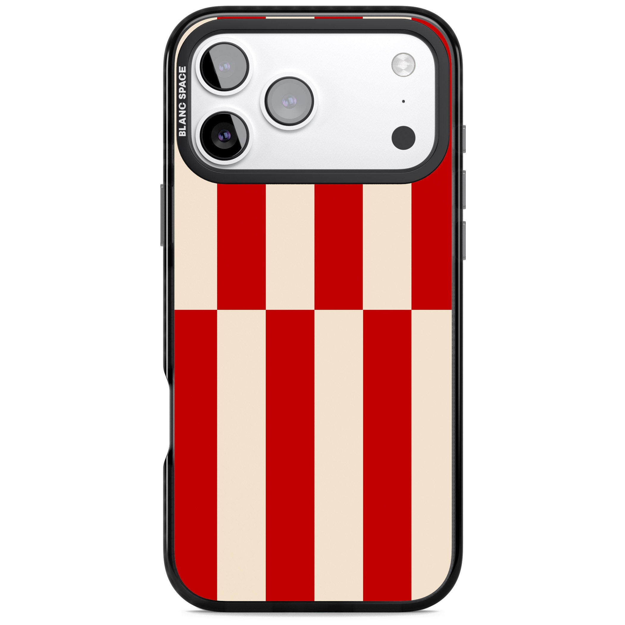 Retro Red Stripes iPhone 17 Pro Max Impact Black Phone Case