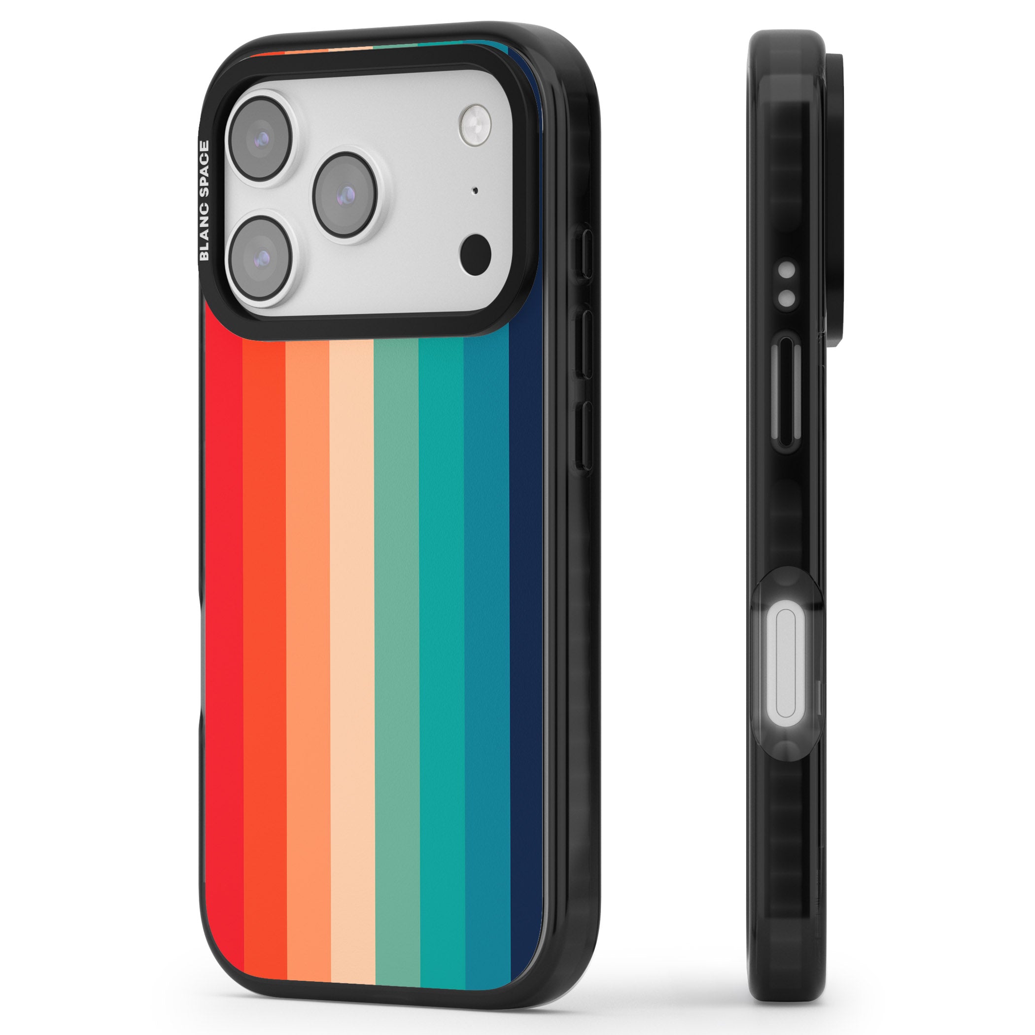 Retro 70'S Colour Palette iPhone 17 Pro Max Impact Black Phone Case Side Profile