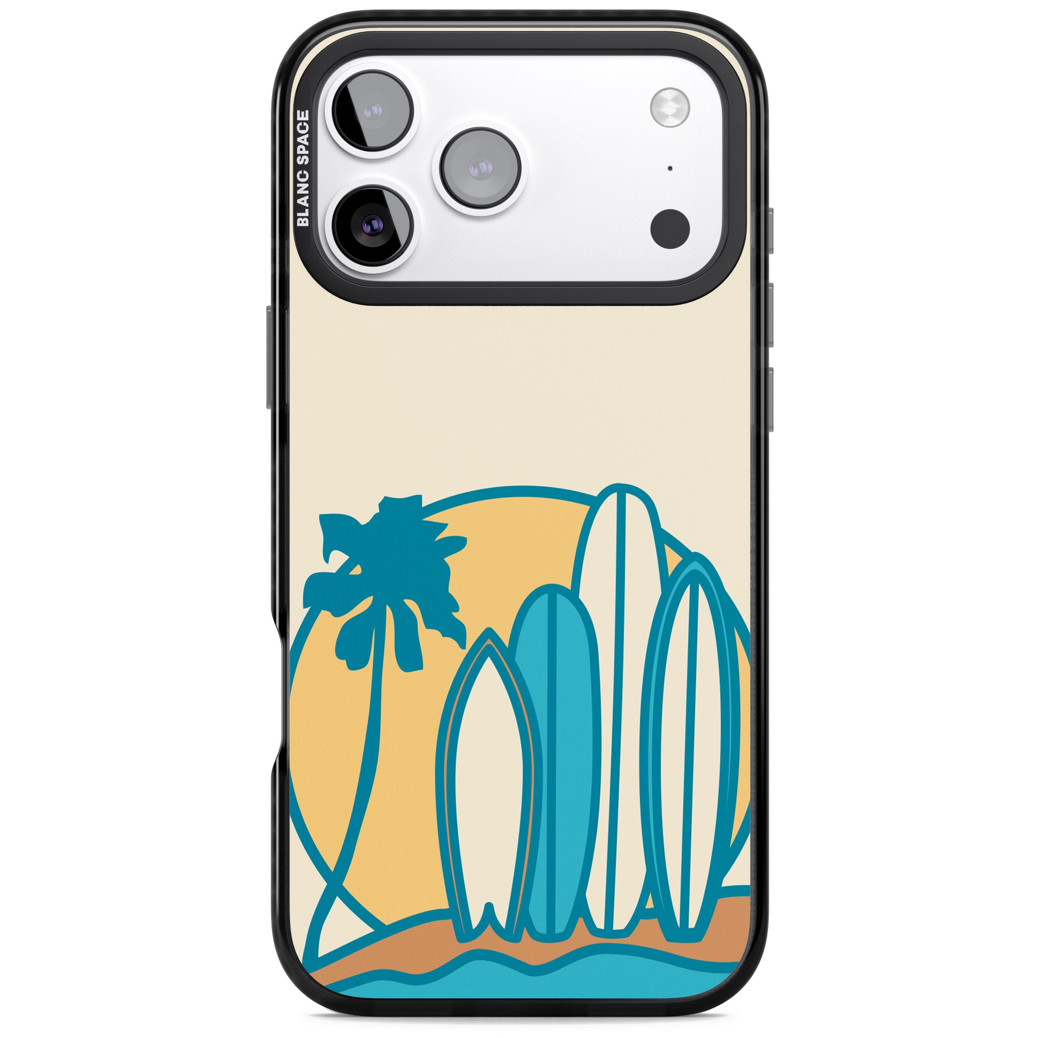 Coastal Surf Vibes iPhone 17 Pro Max Impact Black Phone Case