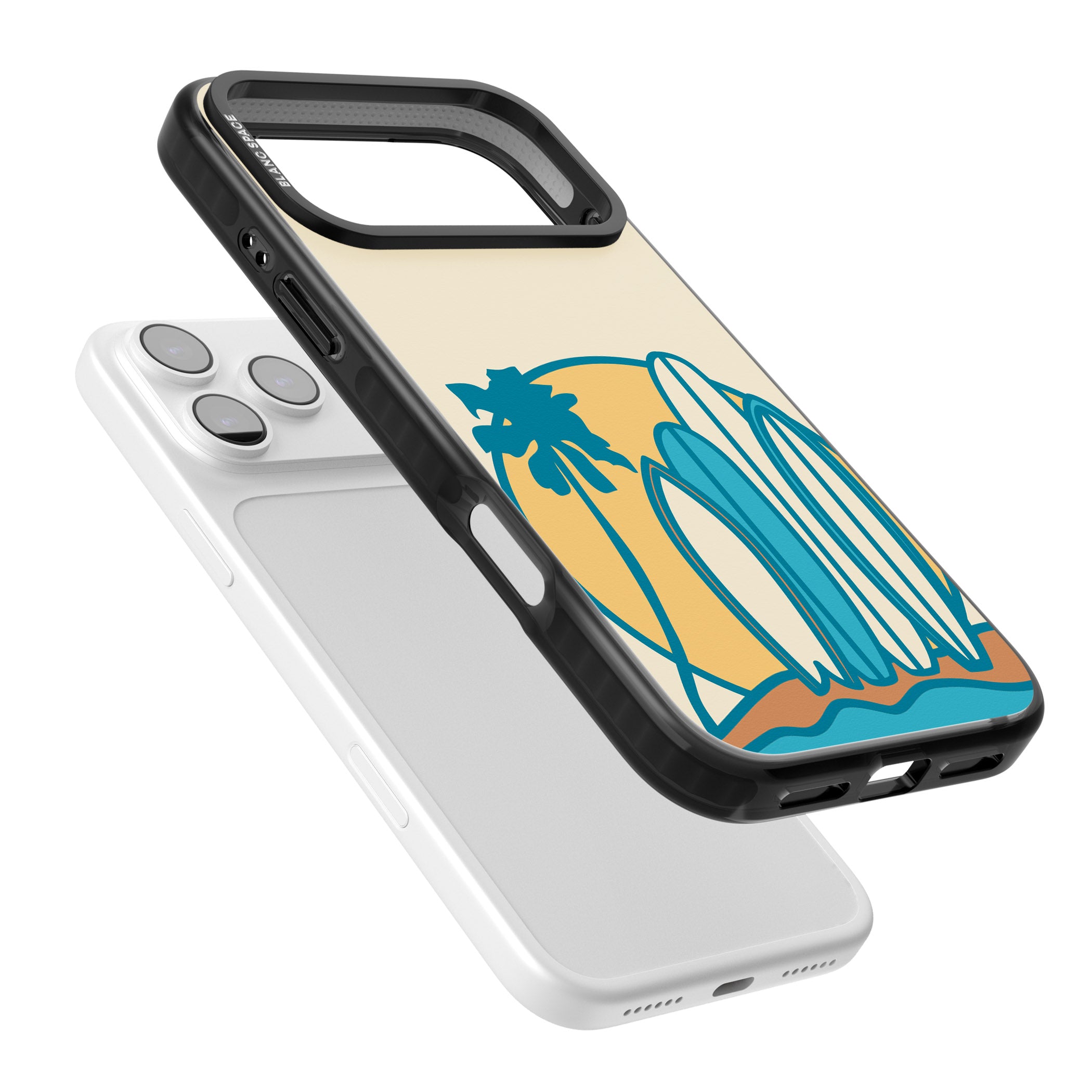Coastal Surf Vibes iPhone 17 Pro Max Impact Black Phone Case Colours