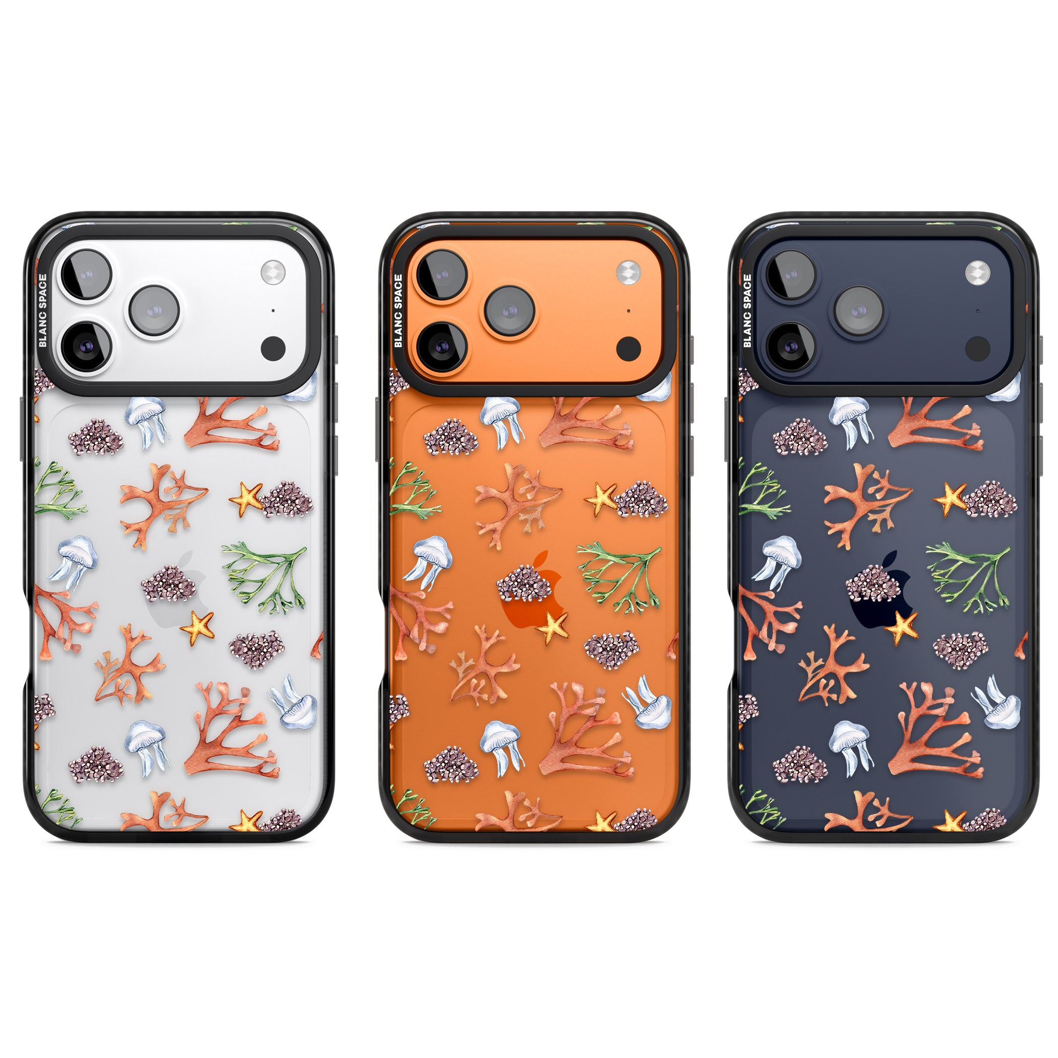 Coral & Jellyfish iPhone 17 Pro Impact Black Phone Case APT Impact Protection