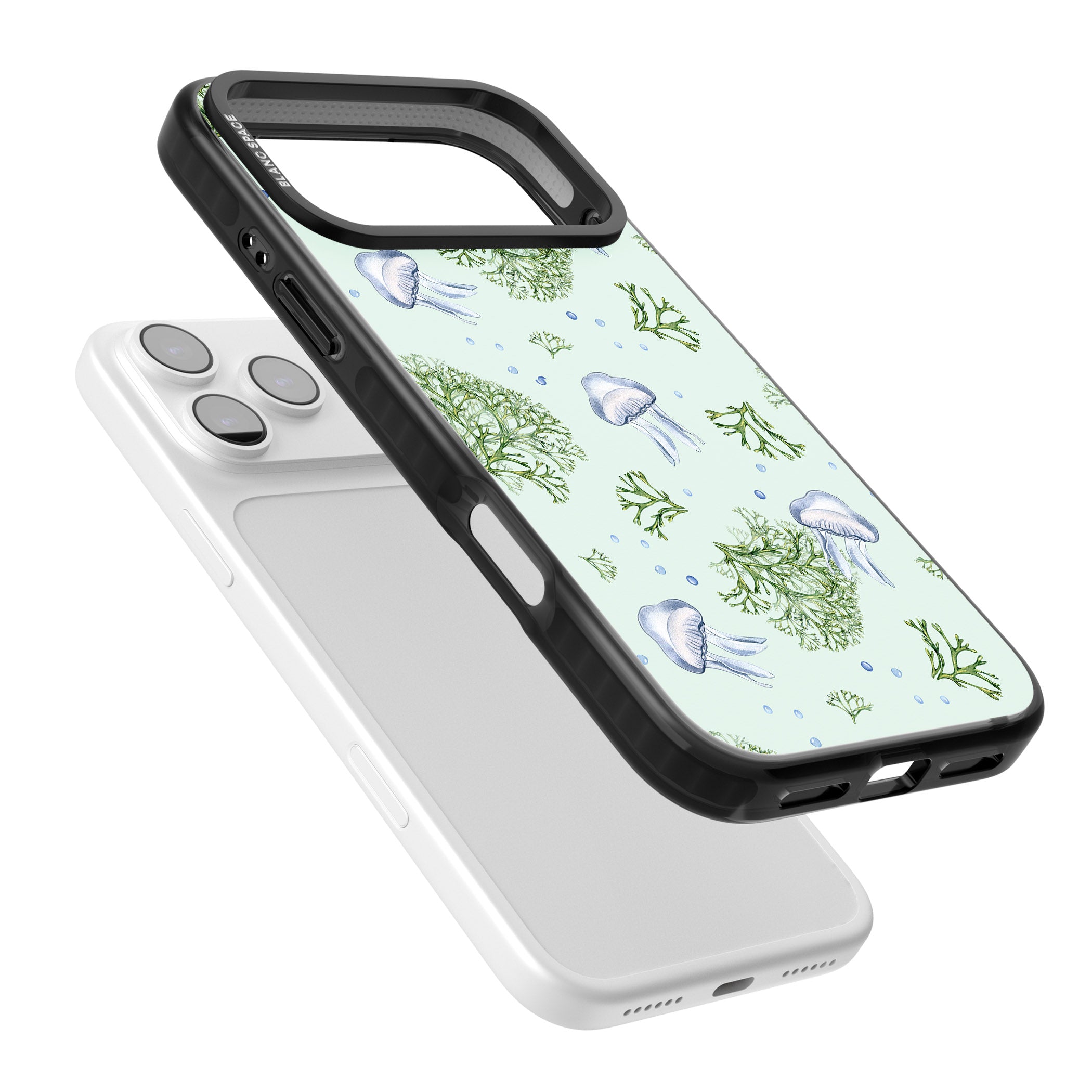 Jellyfish & Seaweed iPhone 17 Pro Max Impact Black Phone Case Colours