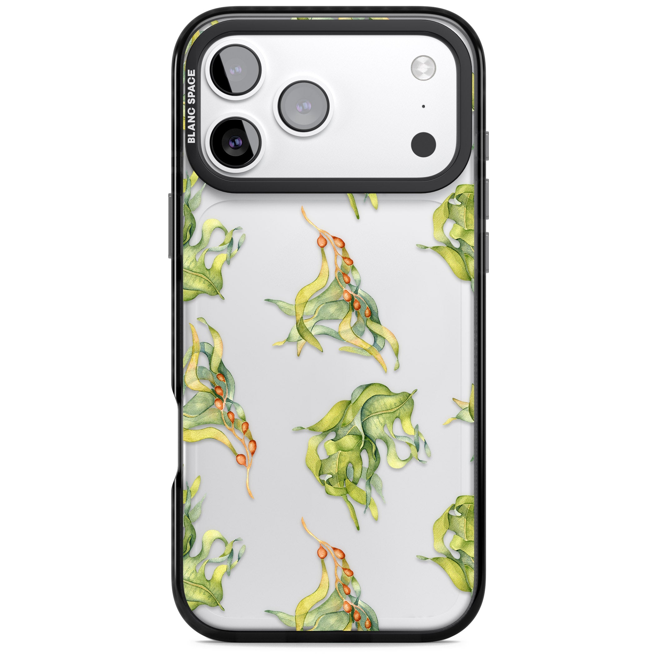 Flowing Seaweed Watercolor iPhone 17 Pro Max Impact Black Phone Case