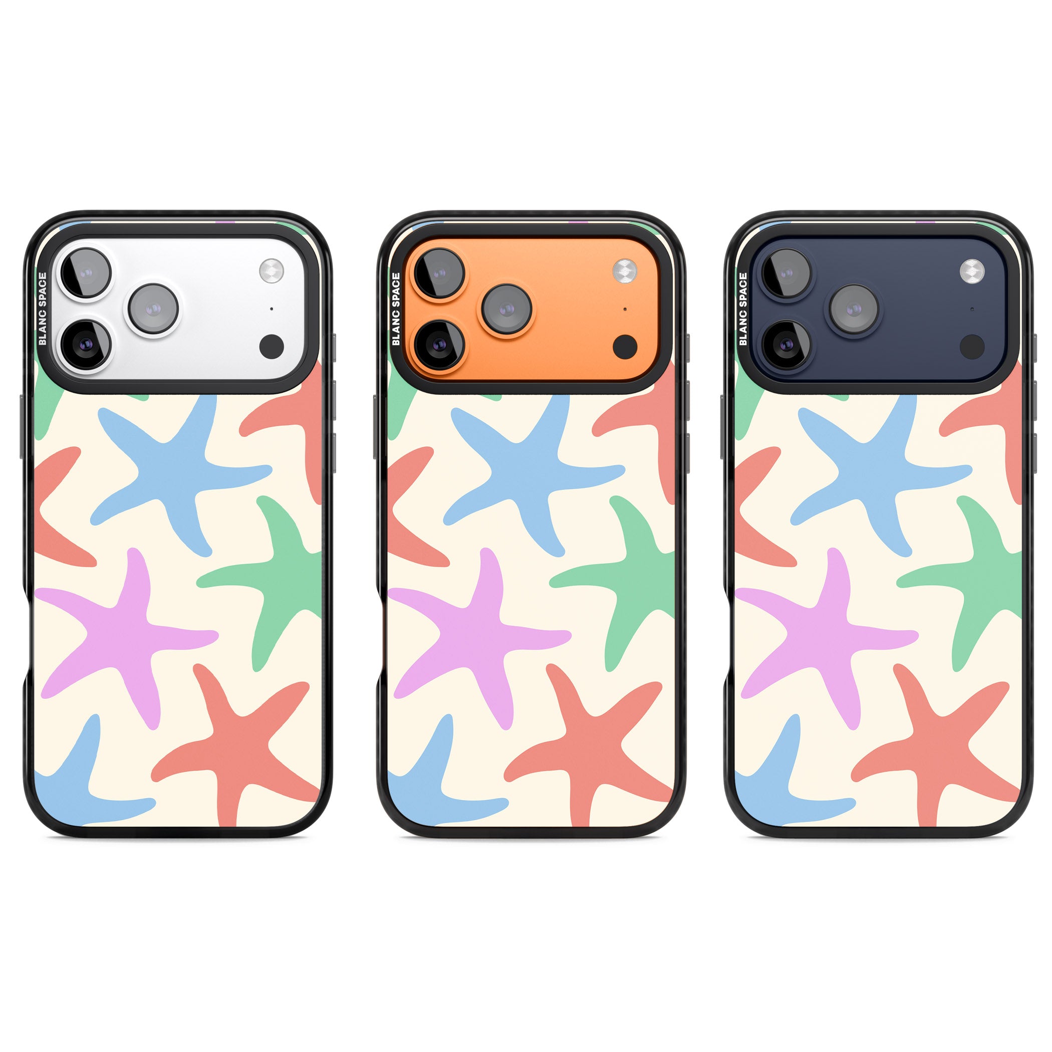 Pastel Starfish iPhone 17 Pro Impact Black Phone Case APT Impact Protection