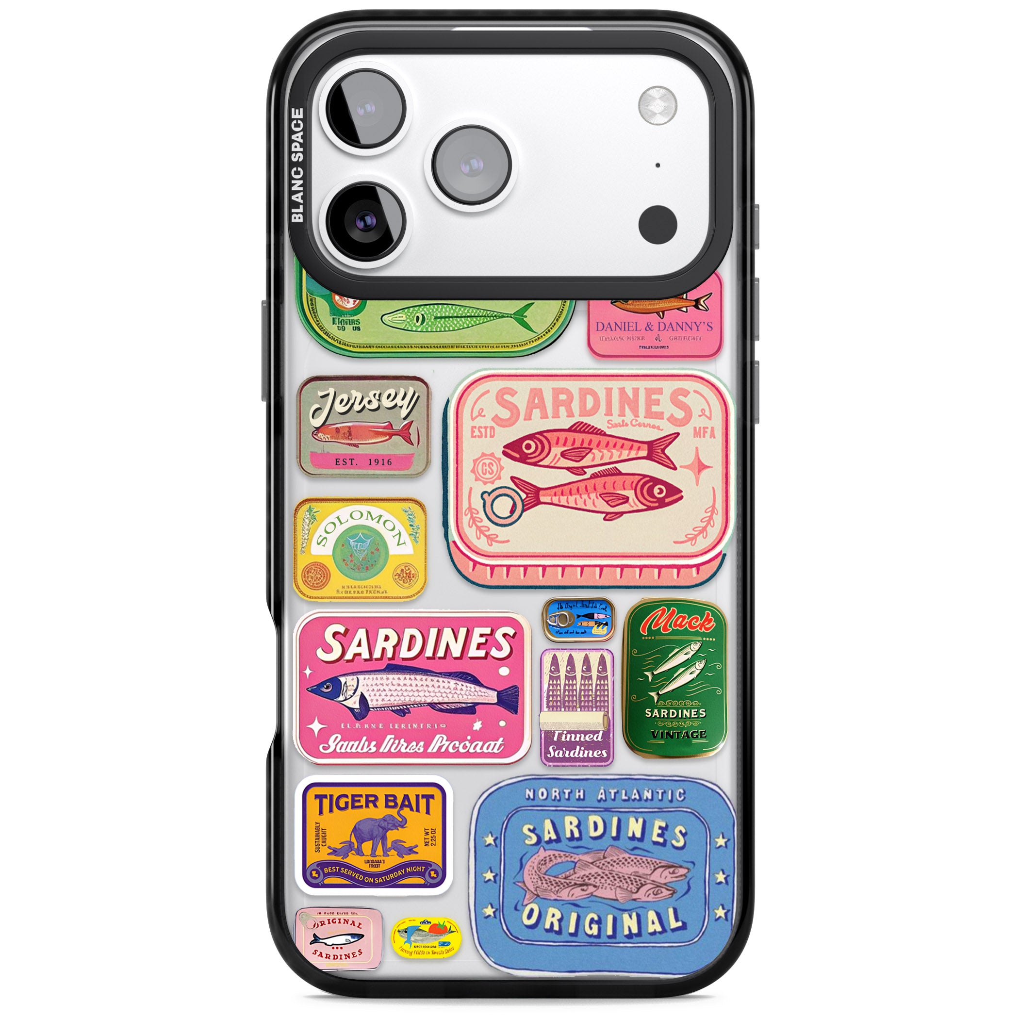Vintage Sardine Tins iPhone 17 Pro Max Impact Black Phone Case