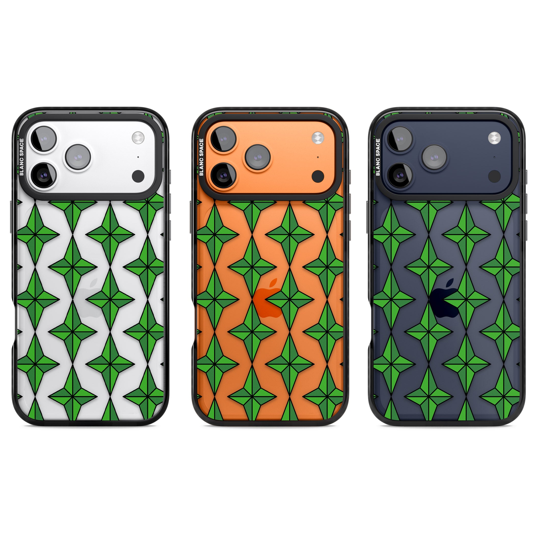 Emerald Stars Pattern (Clear) iPhone 17 Pro Impact Black Phone Case APT Impact Protection
