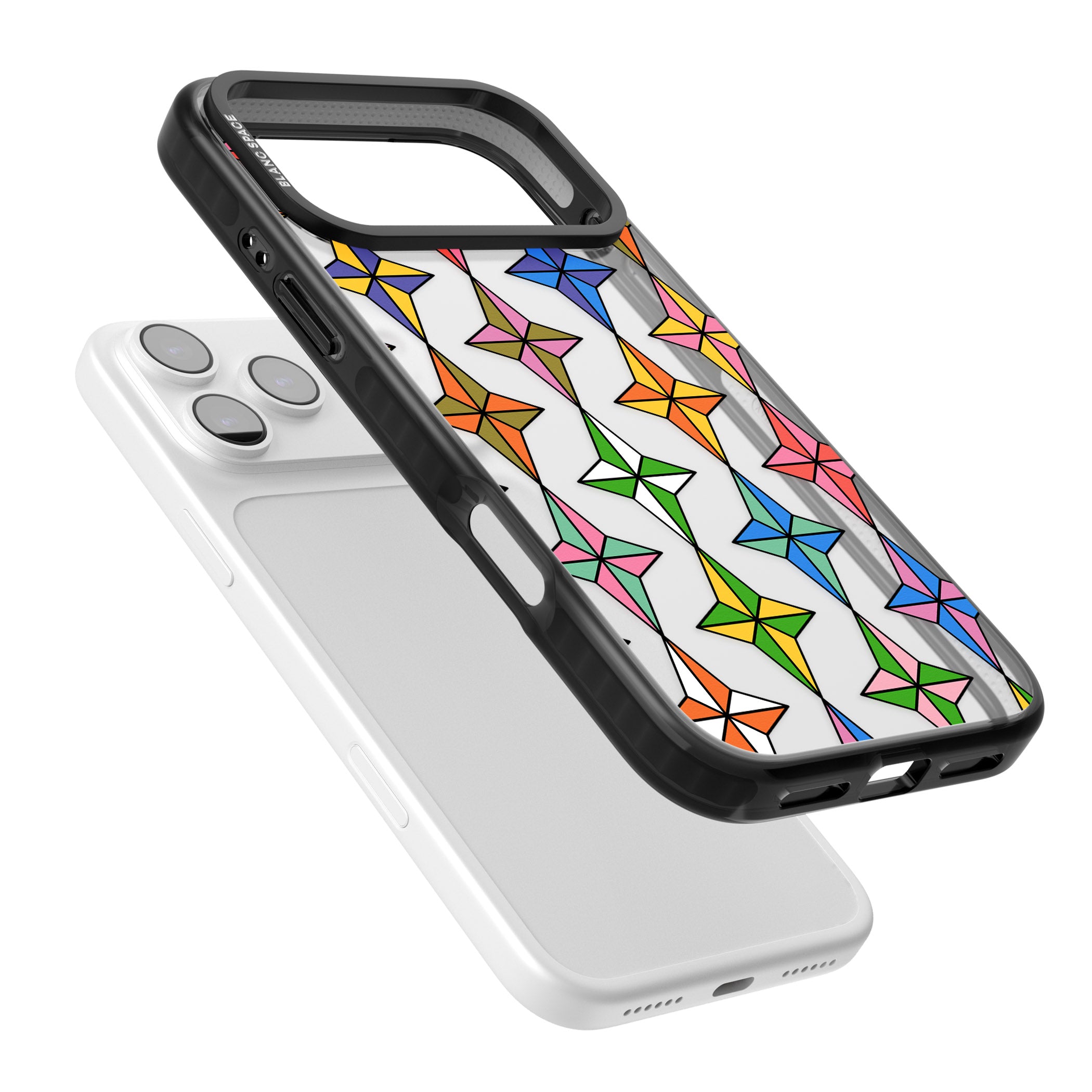 Multi Colour Stars Pattern iPhone 17 Pro Max Impact Black Phone Case Colours