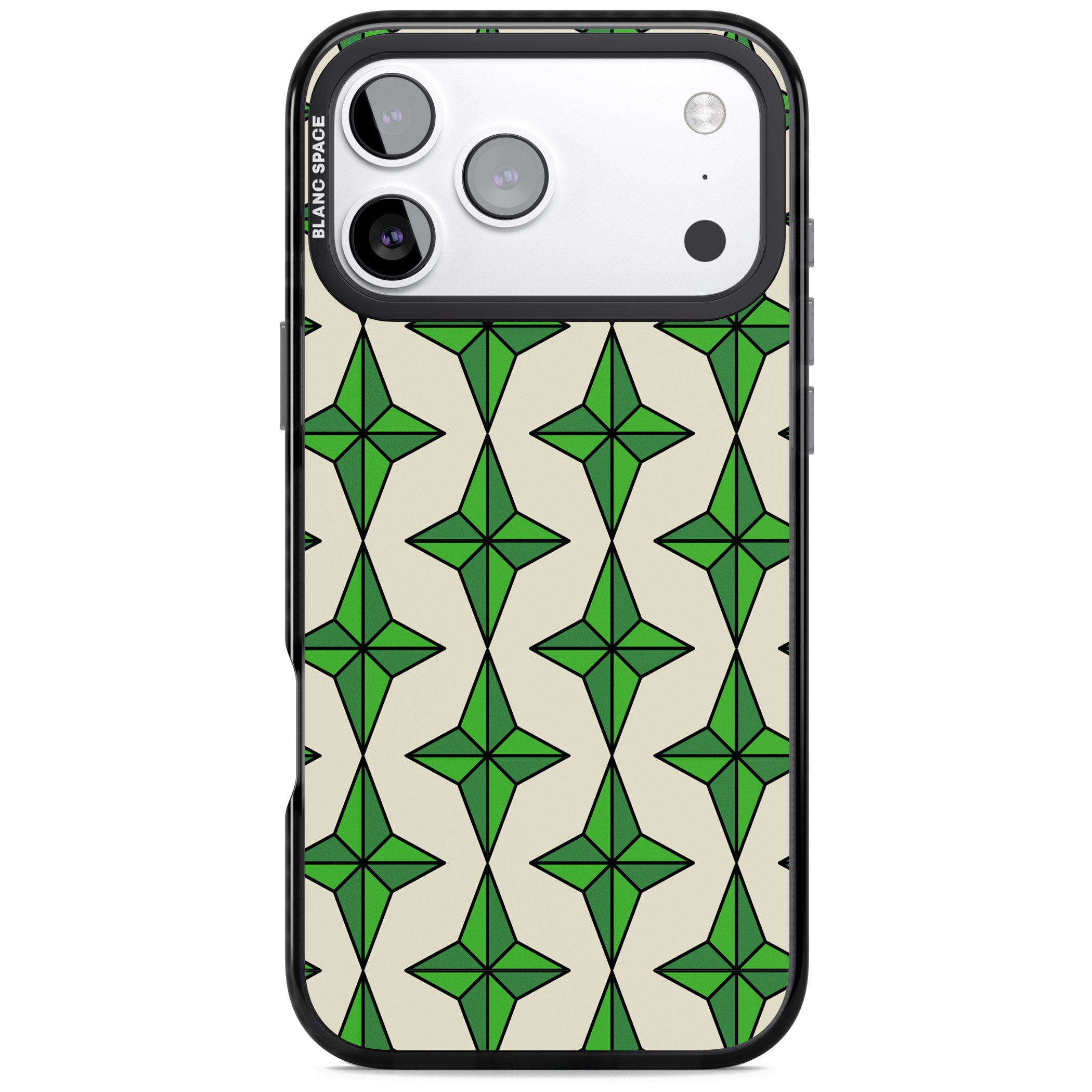 Emerald Stars Pattern iPhone 17 Pro Max Impact Black Phone Case