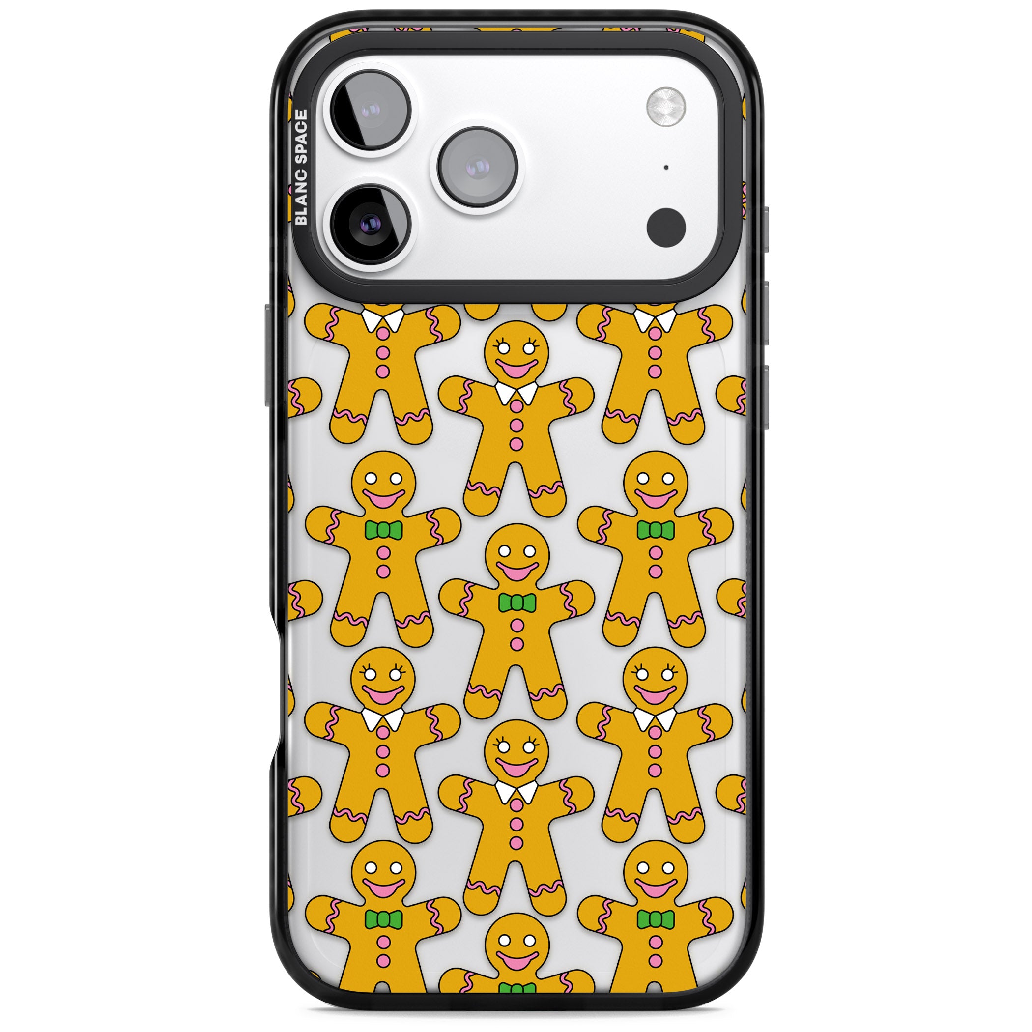 Gingerbread Cookie Pattern iPhone 17 Pro Max Impact Black Phone Case