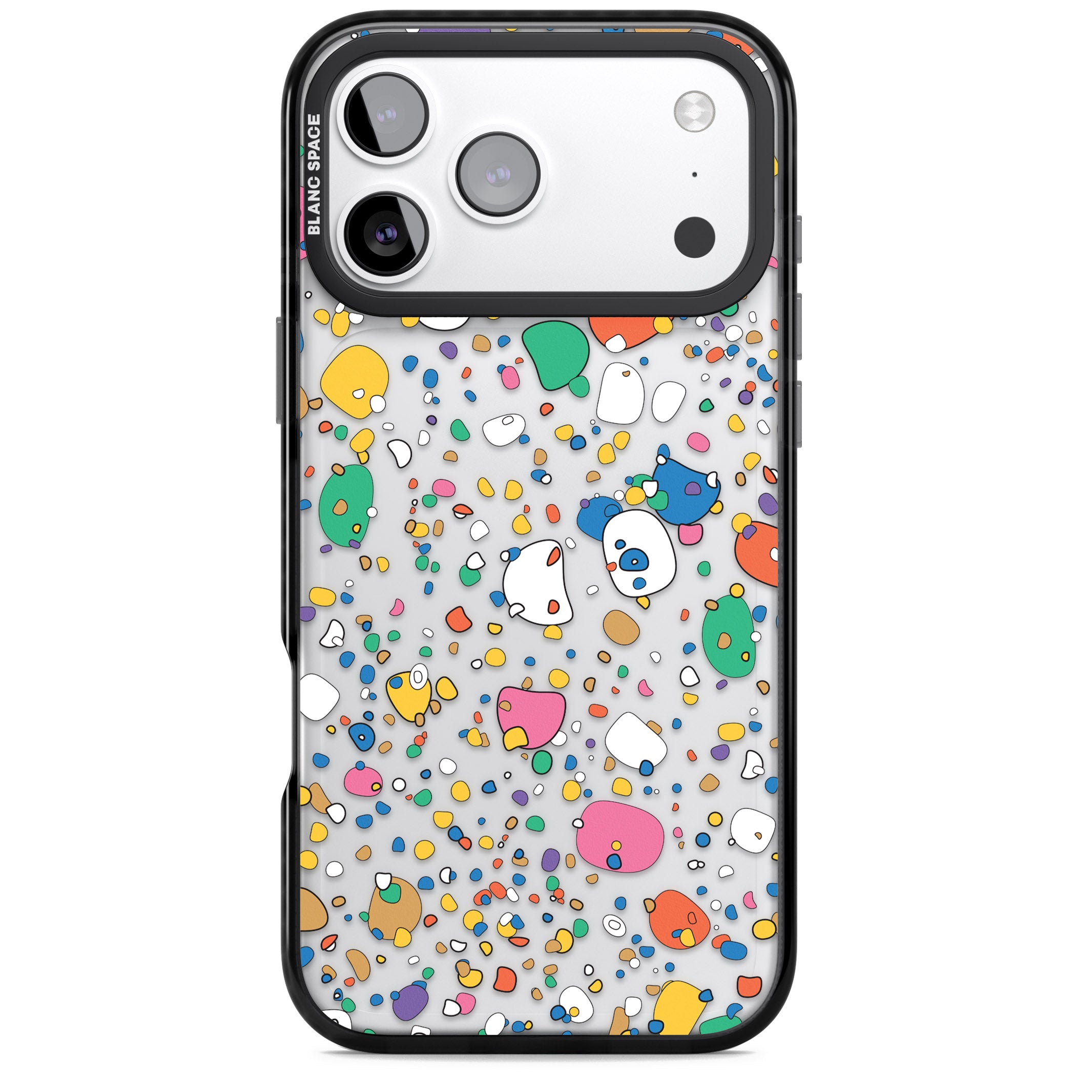 Colourful Confetti Pebbles iPhone 17 Pro Max Impact Black Phone Case