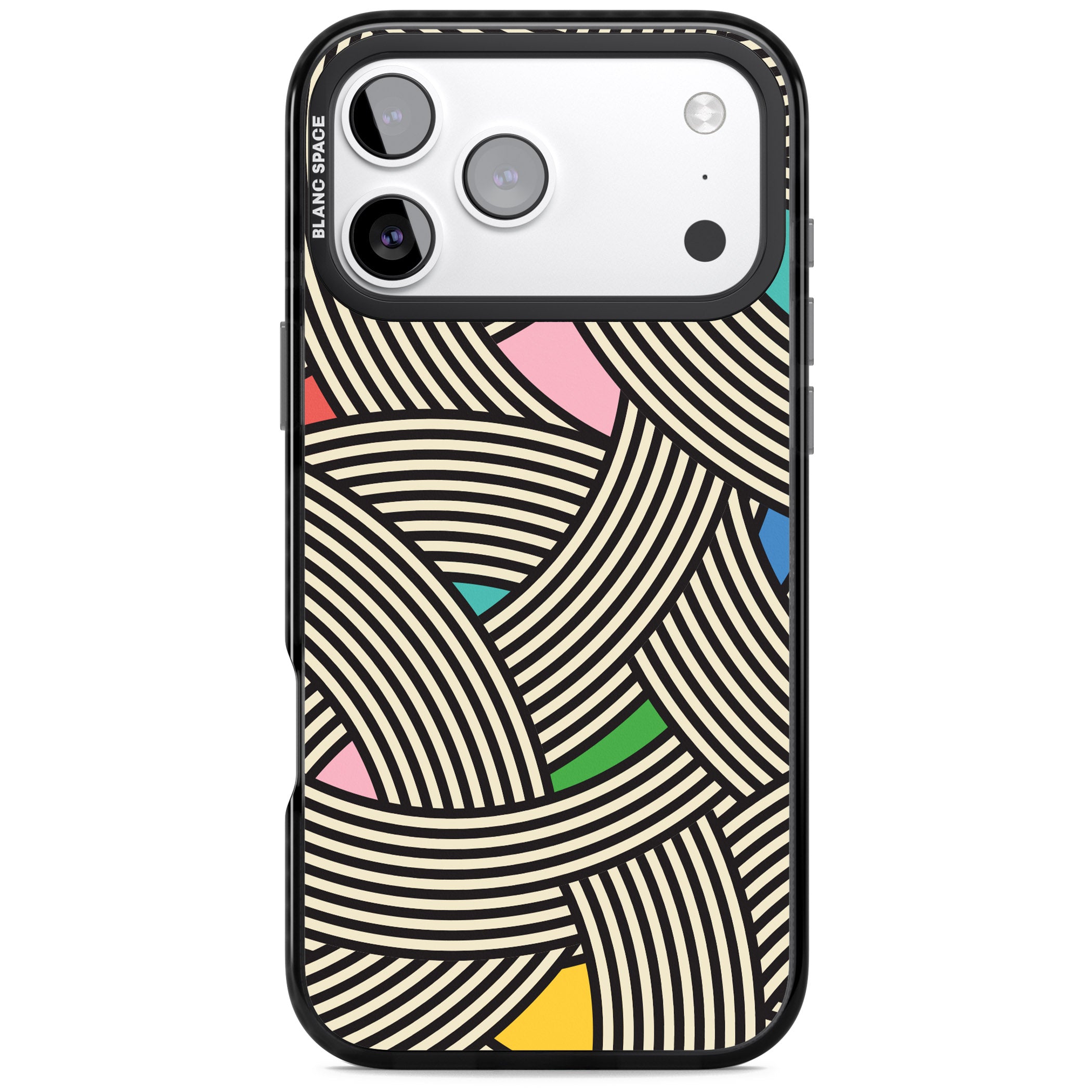 Multicolour Optic Waves iPhone 17 Pro Max Impact Black Phone Case