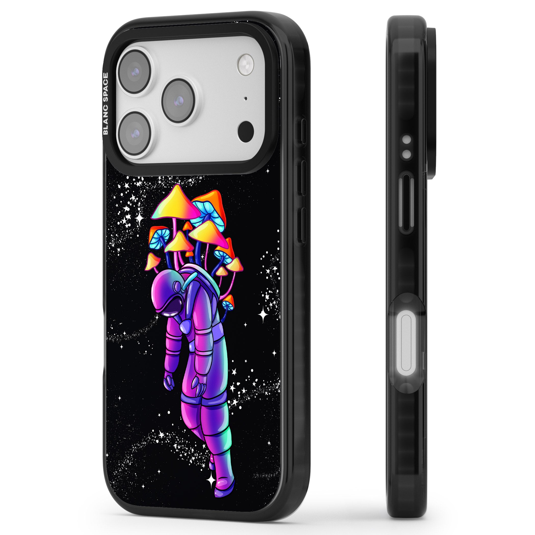Space Mutation iPhone 17 Pro Max Impact Black Phone Case Side Profile