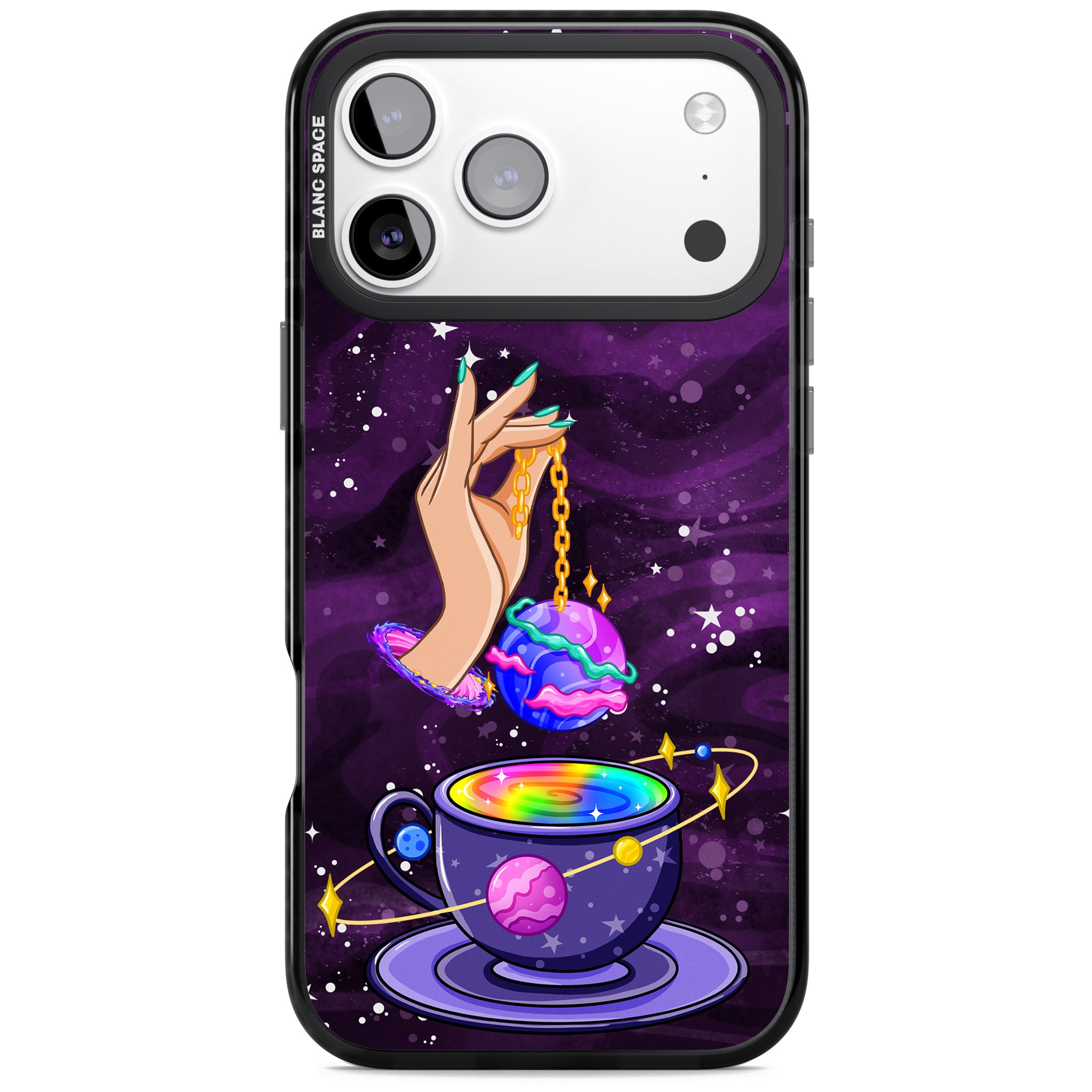 Space Tea iPhone 17 Pro Max Impact Black Phone Case