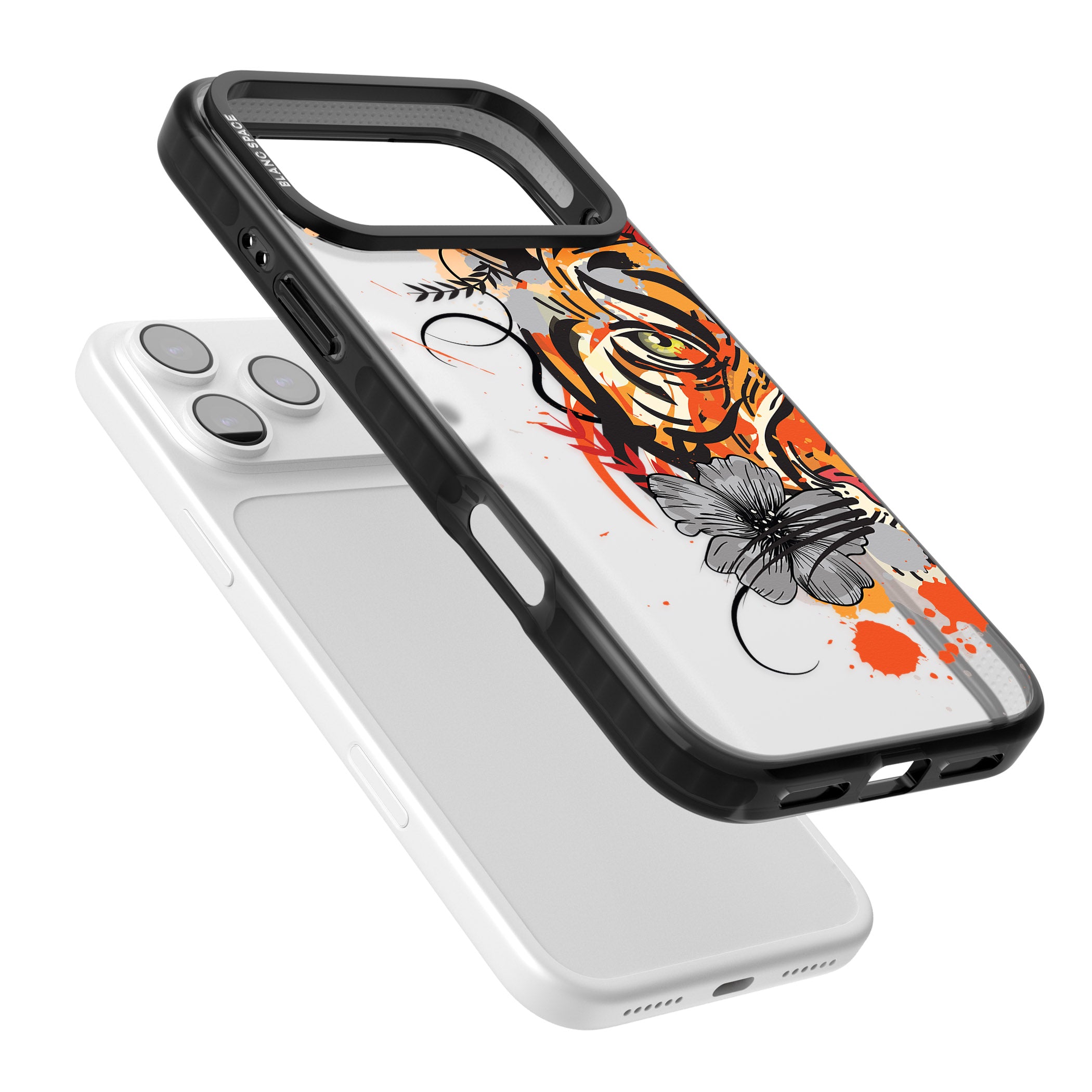 Sugar Skull Tiger iPhone 17 Pro Max Impact Black Phone Case Colours