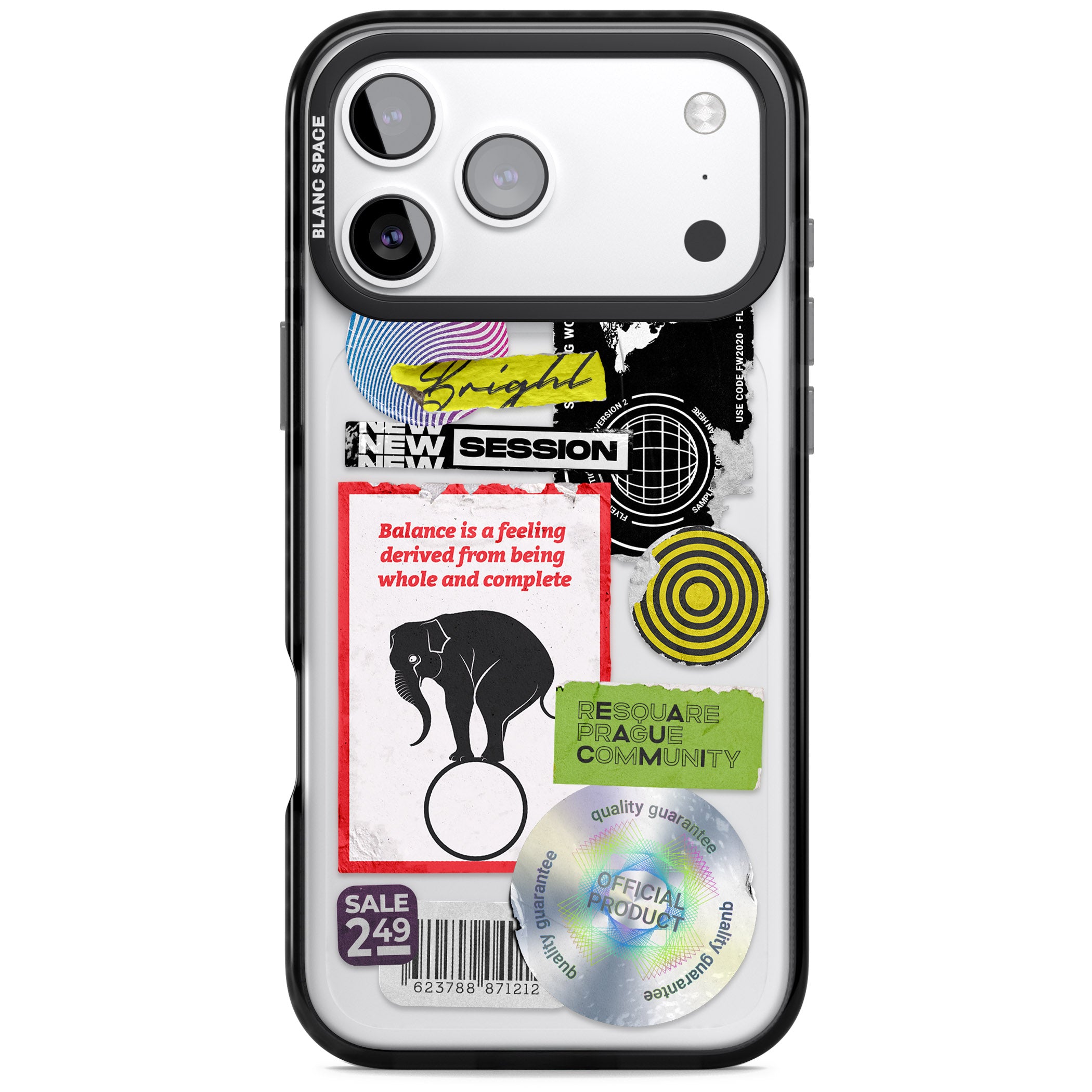 Peeled Sticker Mix iPhone 17 Pro Max Impact Black Phone Case