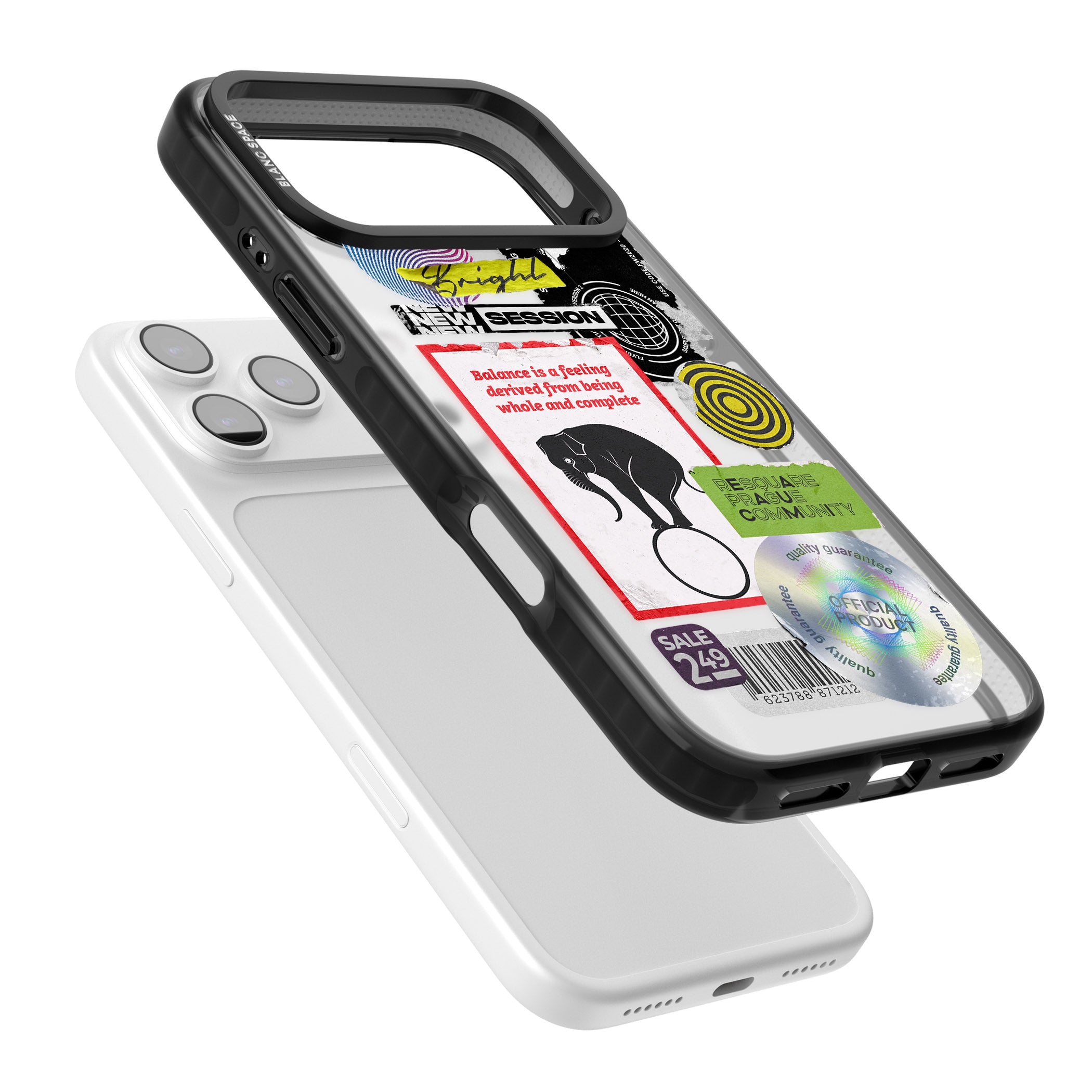 Peeled Sticker Mix iPhone 17 Pro Max Impact Black Phone Case Colours
