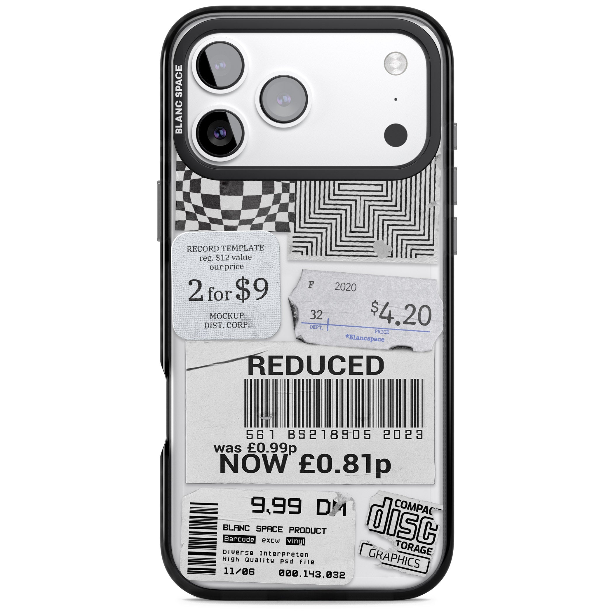 White Sticker Mix iPhone 17 Pro Max Impact Black Phone Case