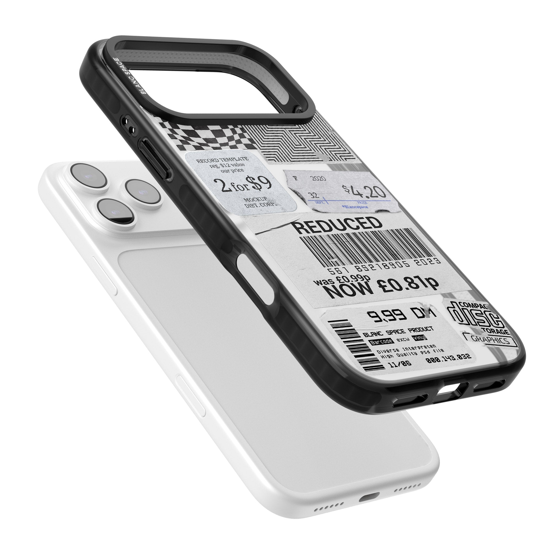 White Sticker Mix iPhone 17 Pro Max Impact Black Phone Case Colours