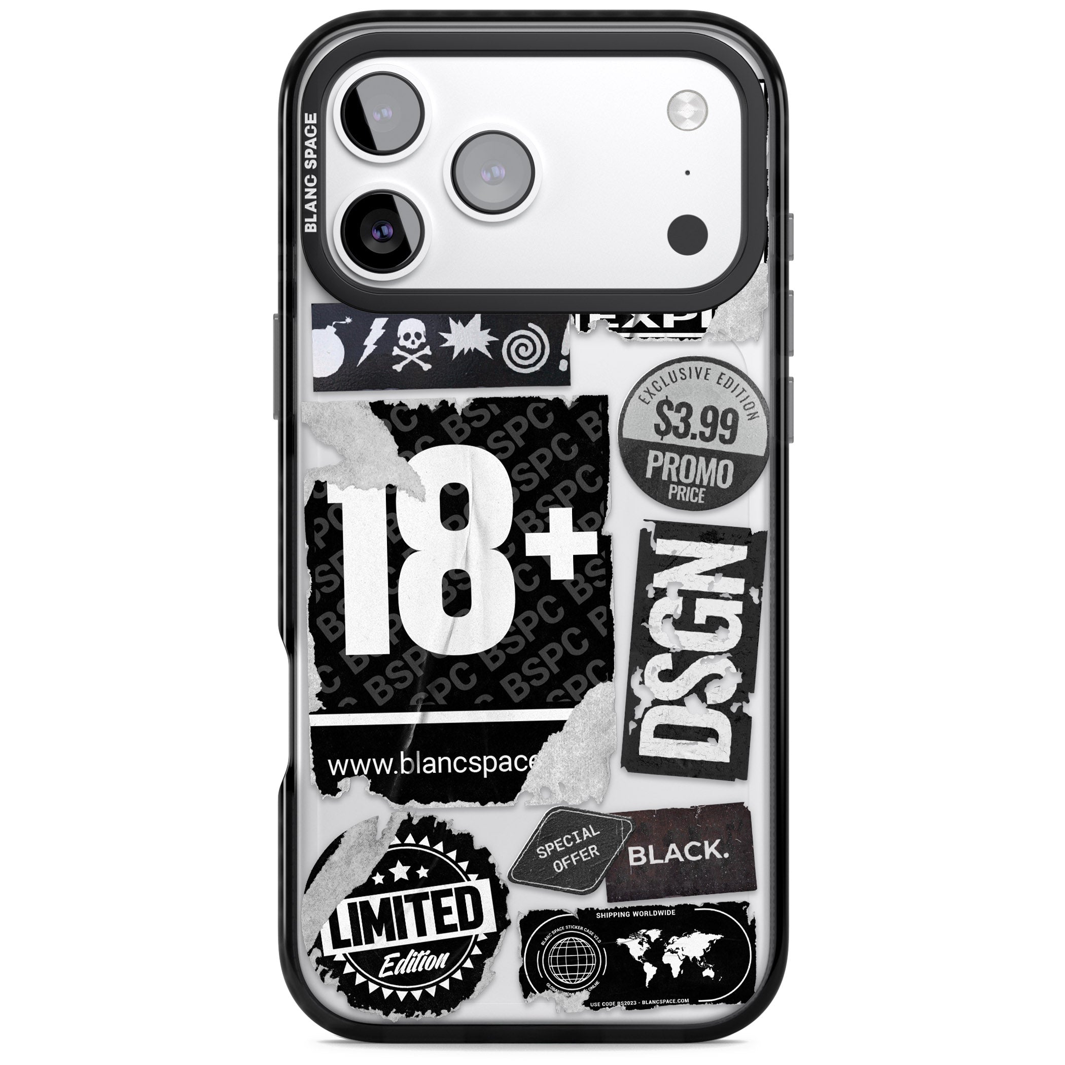 Black Sticker Mix iPhone 17 Pro Max Impact Black Phone Case