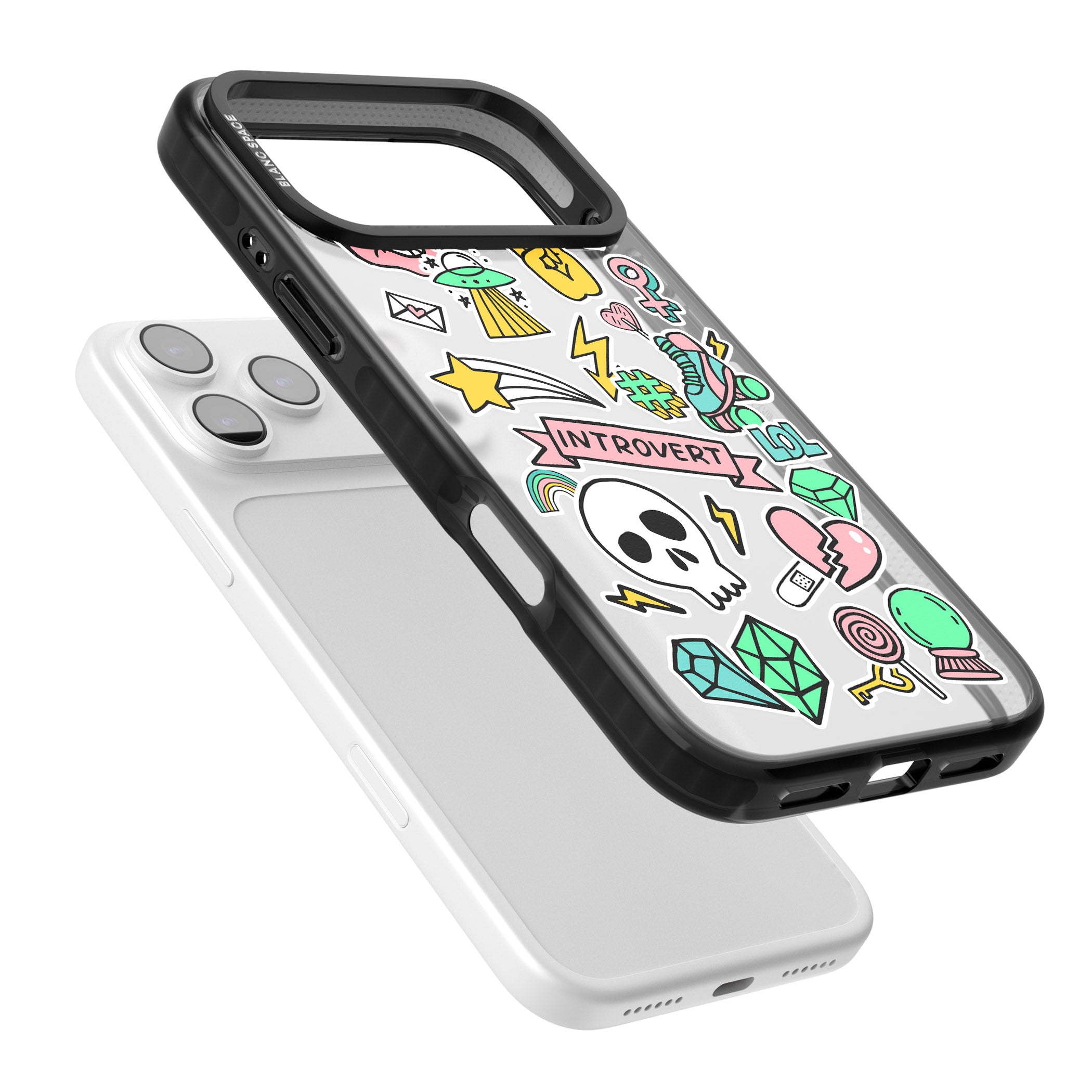 Introvert Sticker iPhone 17 Pro Max Impact Black Phone Case Colours