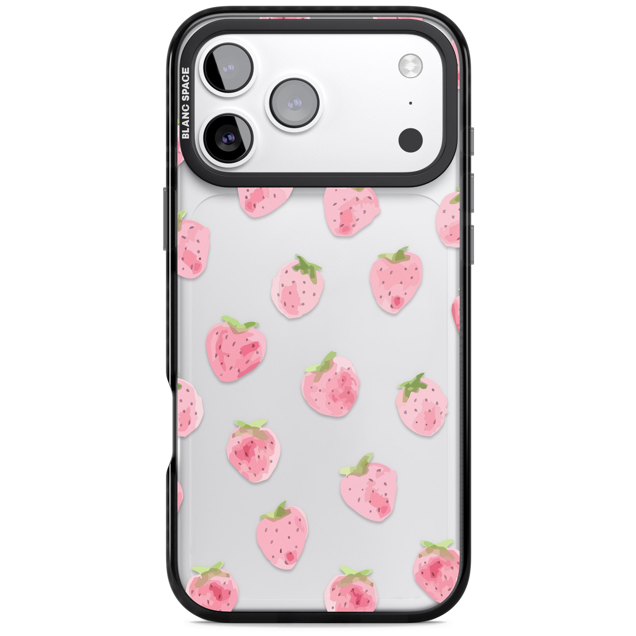 Classic Strawberry iPhone 17 Pro Max Impact Black Phone Case