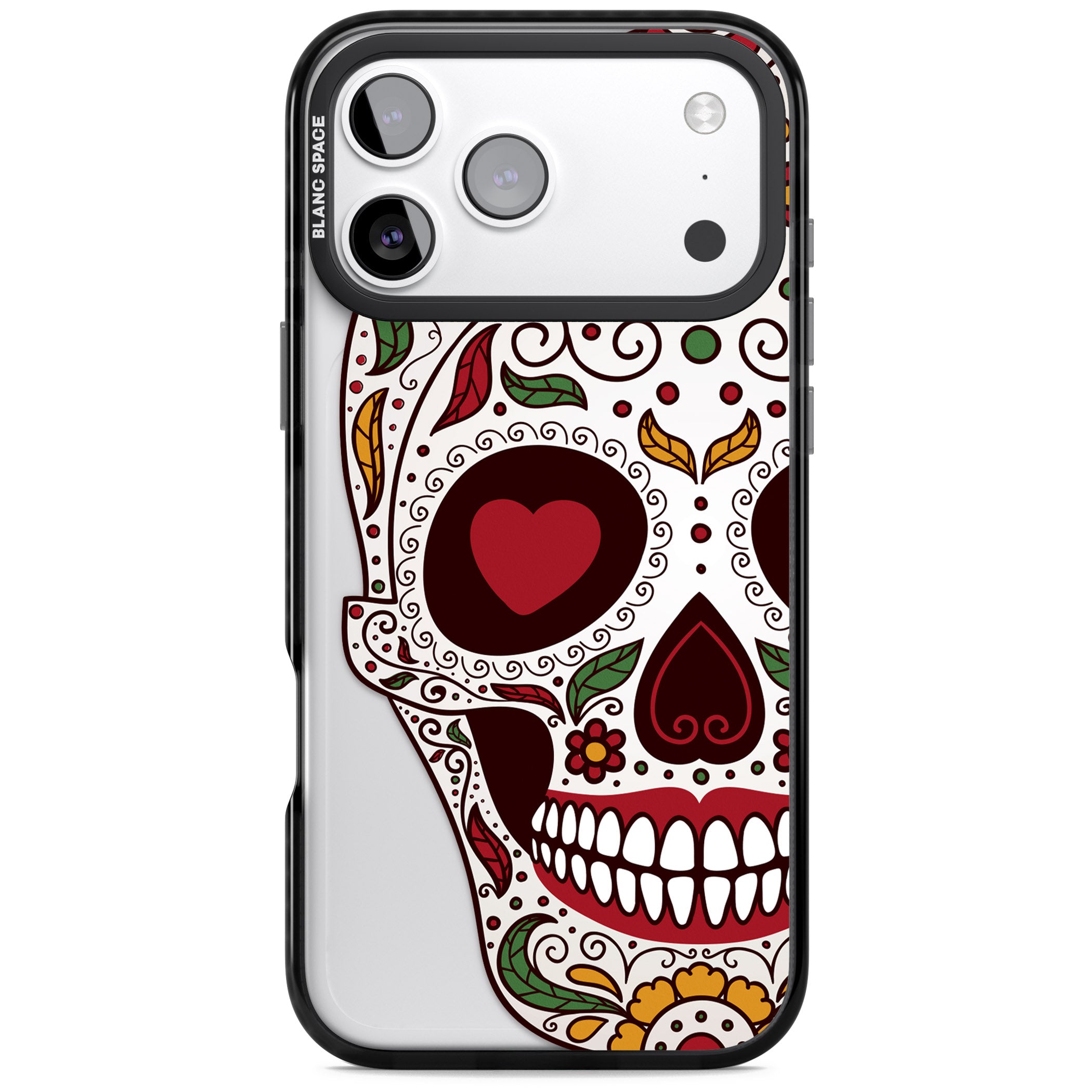 Autumn Sugar Skull iPhone 17 Pro Max Impact Black Phone Case