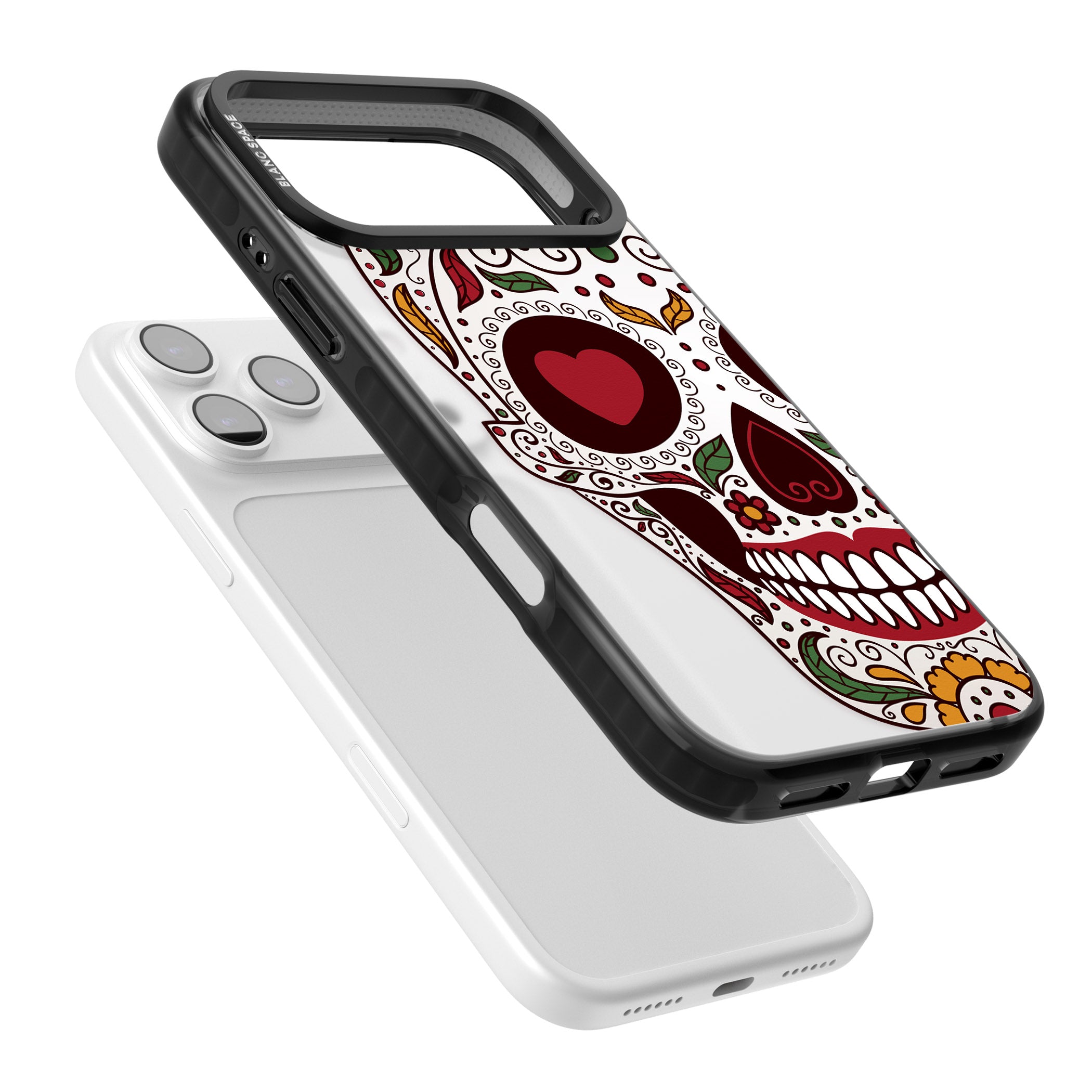 Autumn Sugar Skull iPhone 17 Pro Max Impact Black Phone Case Colours