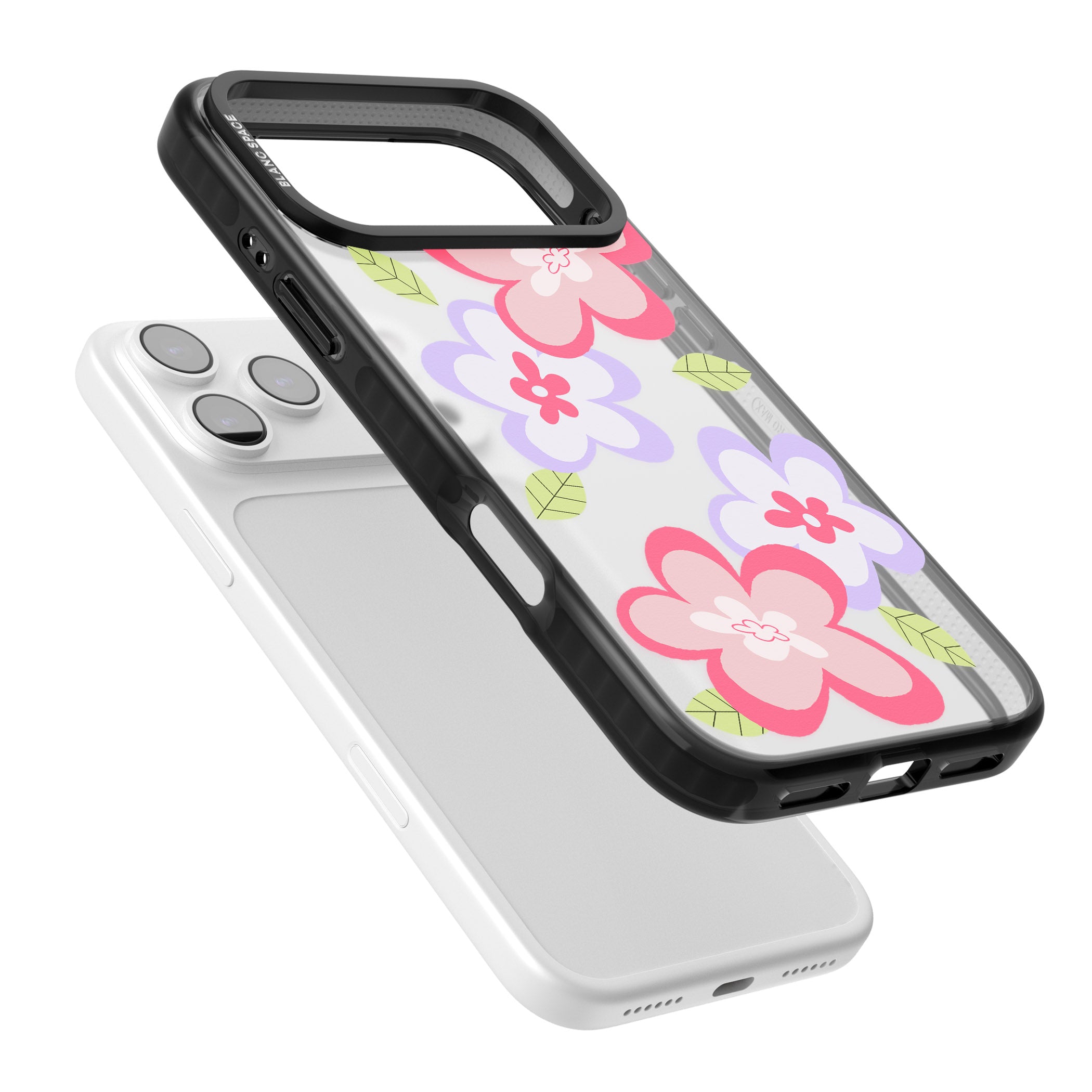 Funky Flowers iPhone 17 Pro Max Impact Black Phone Case Colours