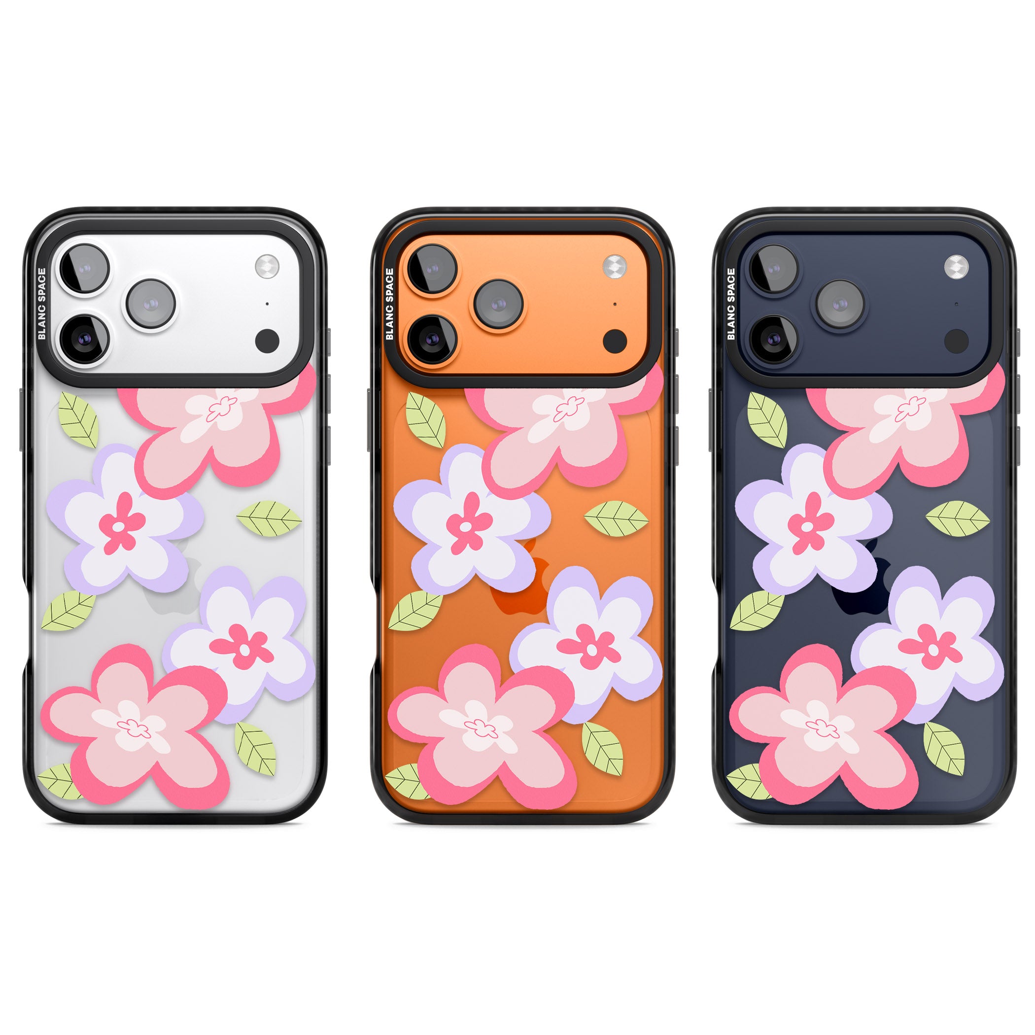 Funky Flowers iPhone 17 Pro Impact Black Phone Case APT Impact Protection